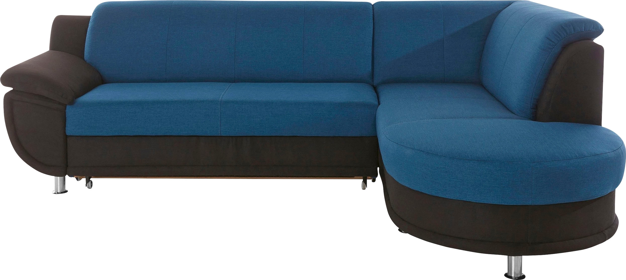TRENDMANUFAKTUR Ecksofa »Rondo 3, zeitlos und bequem, Materialmix, breite Armlehnen, L-Form«, wahlweise mit Federkern für mehr Komfort, wahlweise mit Bettfunktion