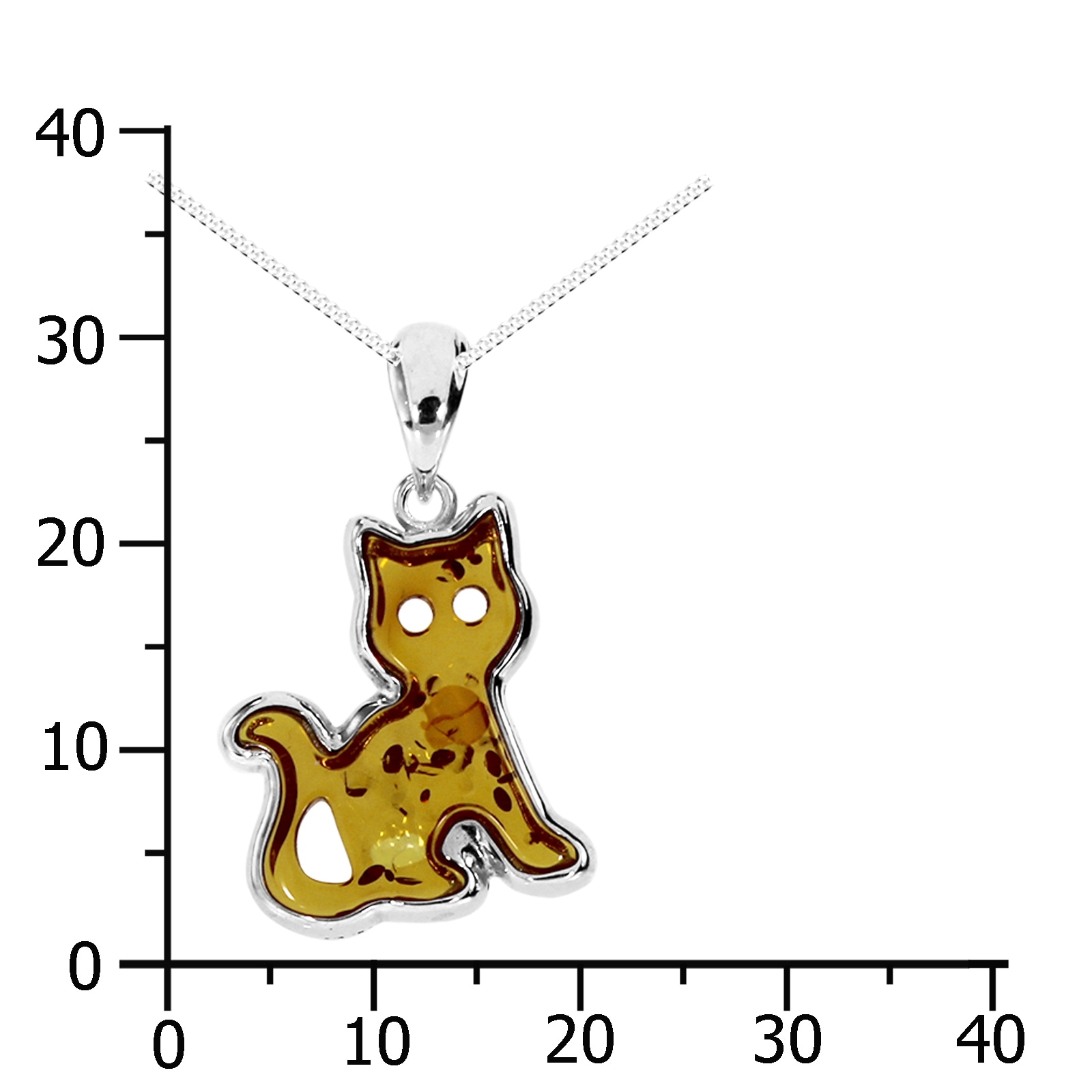 OSTSEE-SCHMUCK Kette und Anhänger Set »- Katze - Silber 925/000 - Bernstein«