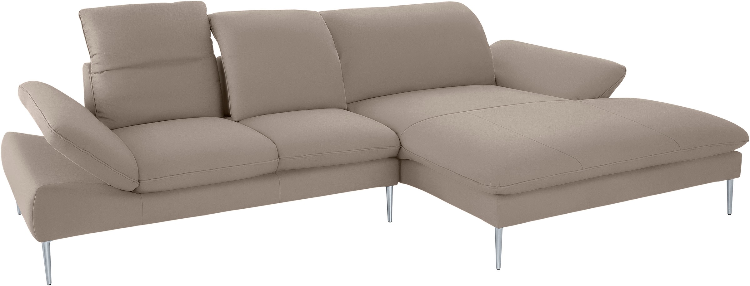 W.SCHILLIG Ecksofa »enjoy&MORE, Designsofa, elegant und bequem, L-Form«, mit Sitztiefenverstellung, Füße silber matt, Breite 310 cm