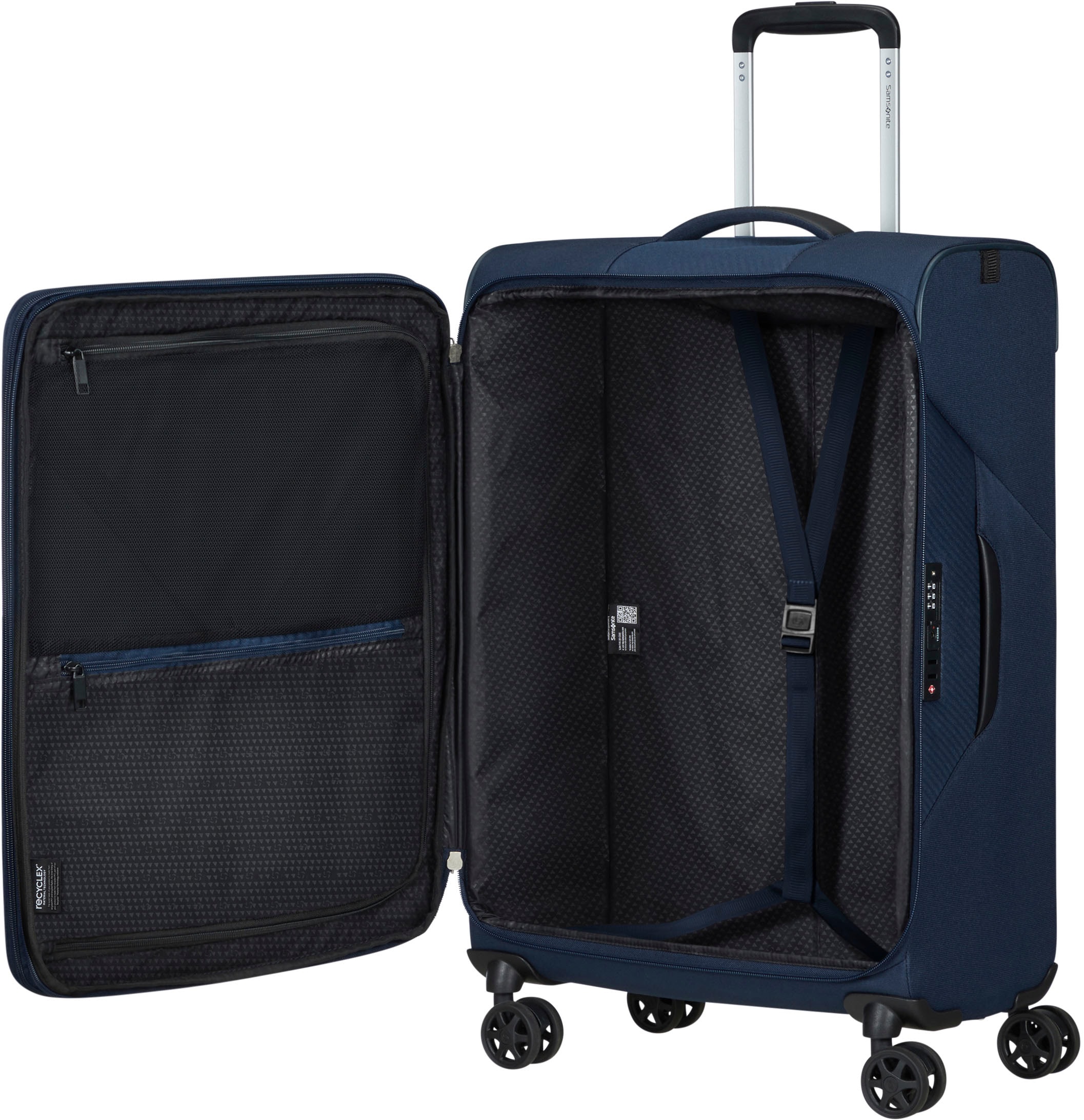 Samsonite Weichgepäck-Trolley »LITEBEAM, verschiedene Größen und Farben«, 4 Rollen, Reisekoffer Aufgabegepäck Trolley Volumenerweiterung bei M/L