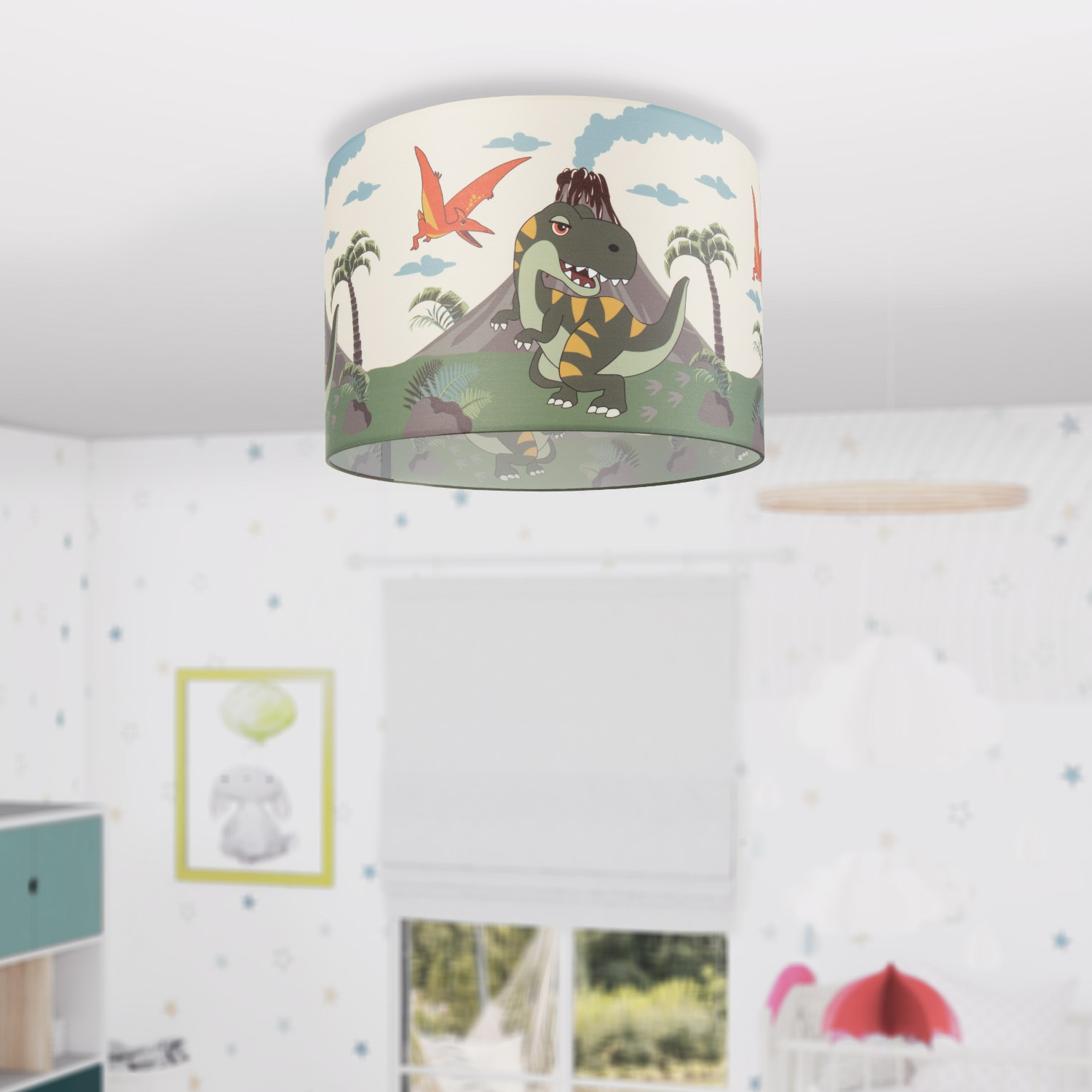 Deckenlampe Kinderlampe E27 Paco Home XXL Garantie online 1 | Jahren LED 636«, kaufen Dinosaurier, Deckenleuchte flammig-flammig, »Diamond Lampe Kinderzimmer mit 3
