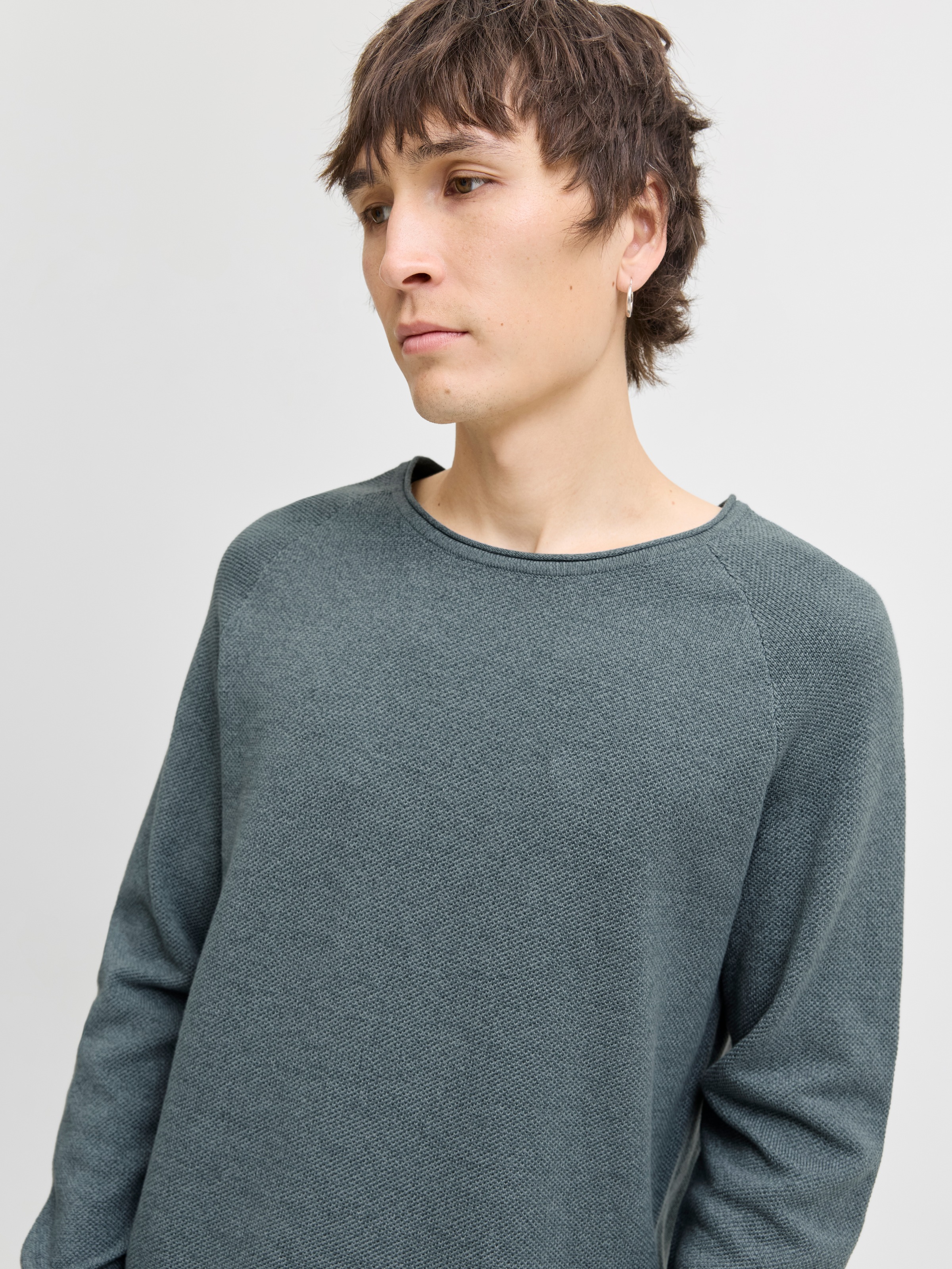 Jack & Jones Rundhalspullover »JJEHILL KNIT CREW NECK NOOS«, mit Strukturstrick