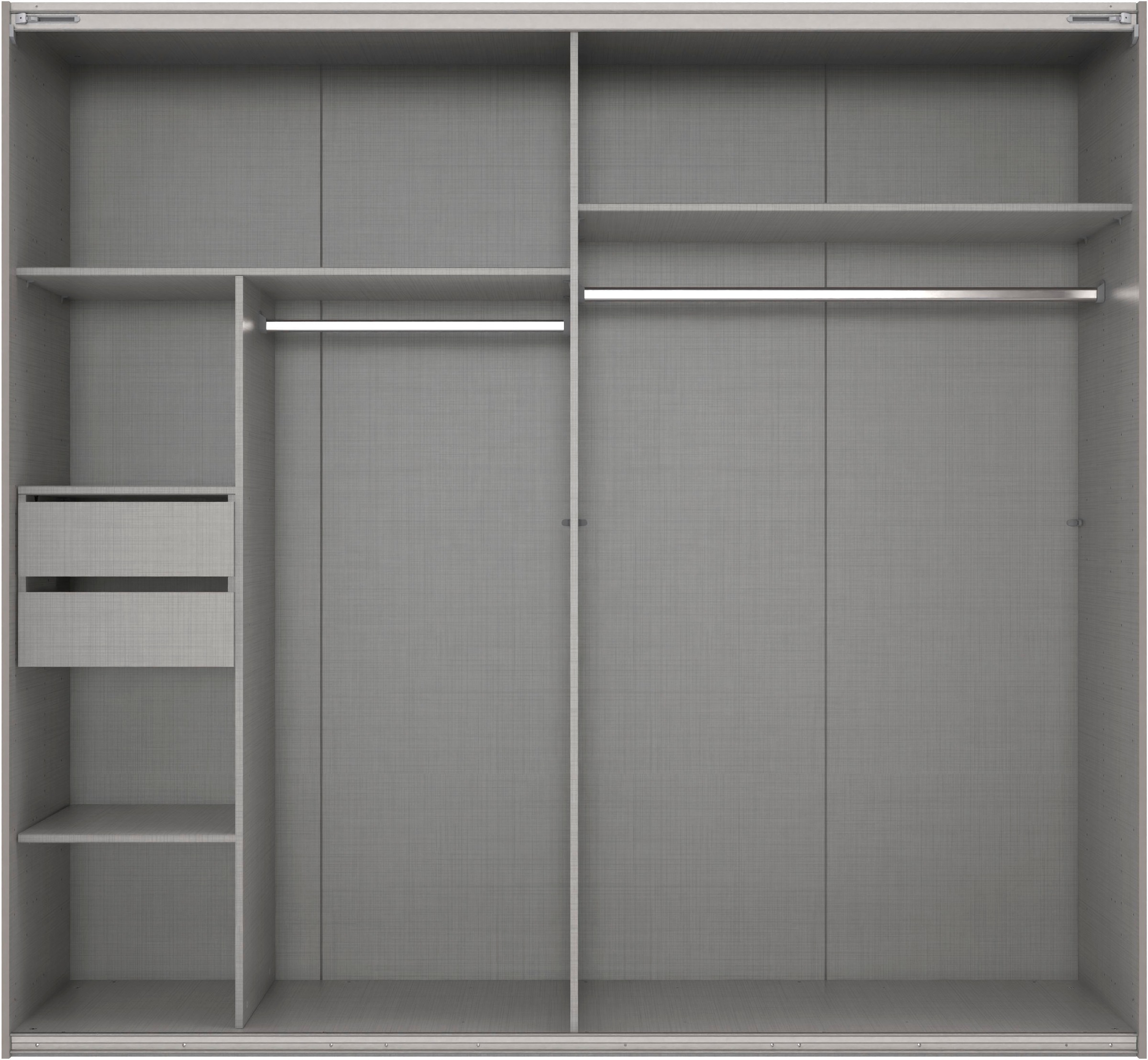 Wimex Kleiderschrank »Mugano, Made in Germany, Lieferung bis in Deine Etage und Stellort«, (wähle Deine Ausstattung: Basic oder Premium!), 3 Schwebetüren, große Größen, mit oder ohne Spiegel, Metallgriffe