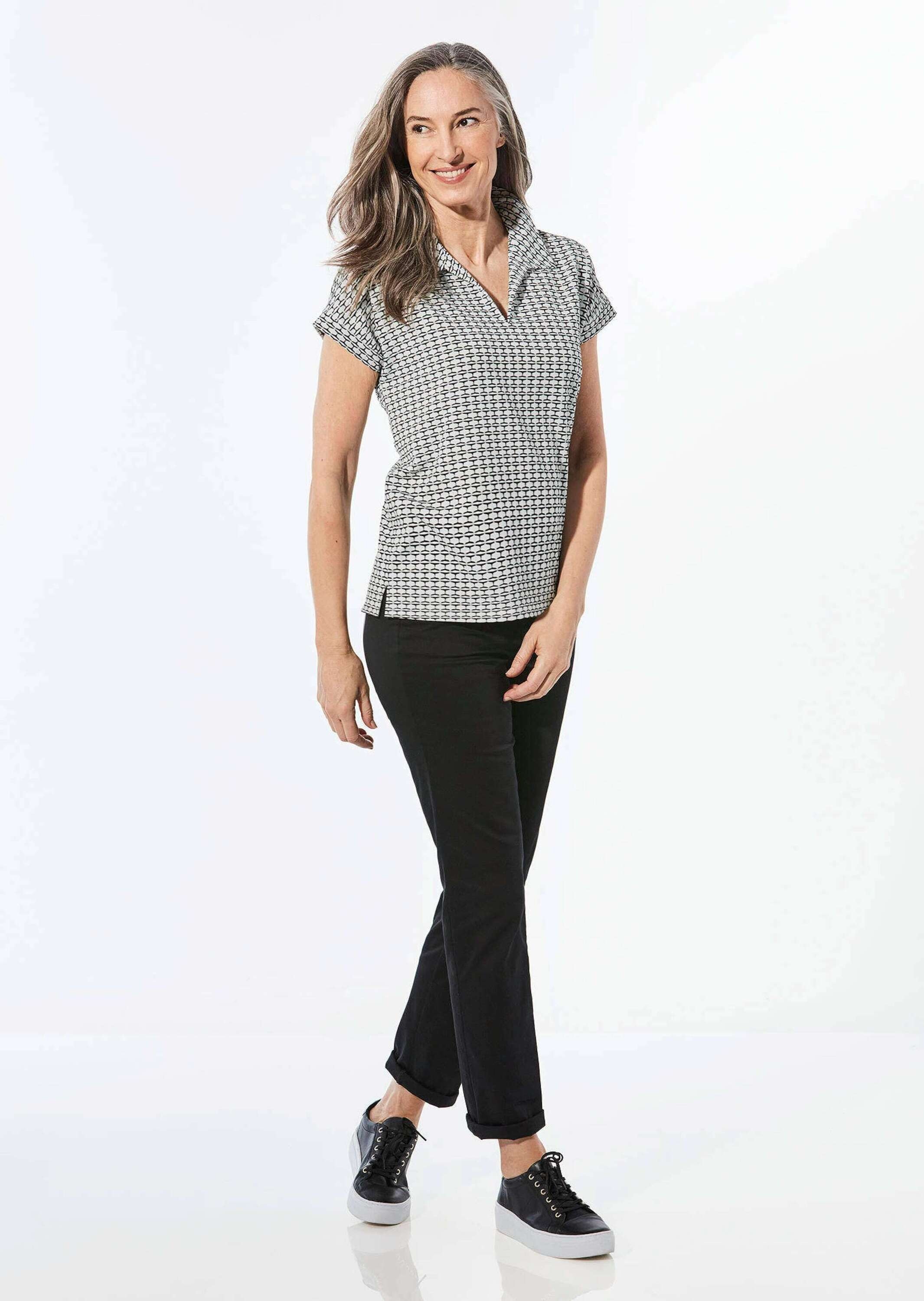 GOLDNER Kurzarmshirt »Shirt mit dezentem Jacquard« keine/nicht relevant