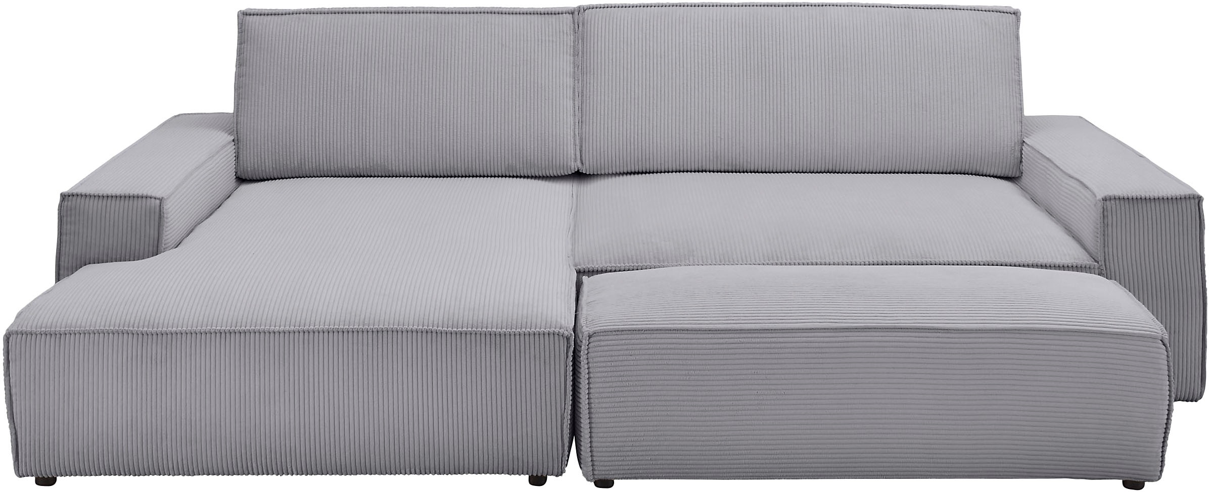 Home affaire Polsterecke »NEU: SHERWOOD XXL tief, L-Form mit Schlaffunktion, Big-Sofa mit Hocker«, (Set, 2 St.), stellbar zum Schlafsofa (Krokodilverbinder), Cord, Leinenoptik