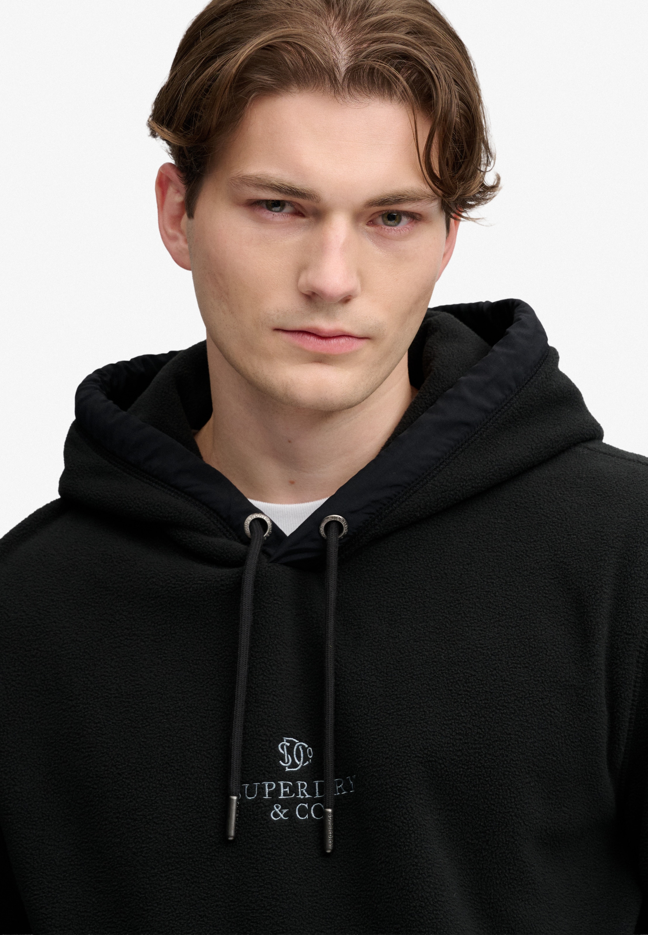 Superdry Kapuzensweatshirt »MICRO LOGO FLEECE HOOD«, Kunstfaser, loose fit
