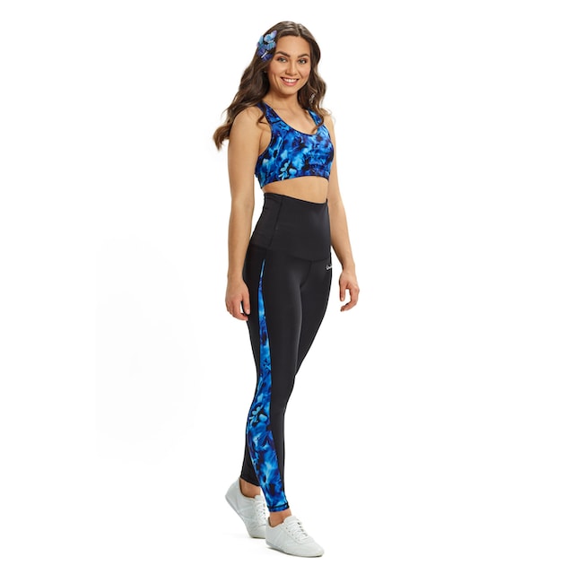 bei Bauch-Weg-Effekt Winshape mit Leggings ♕ »HWL109-Blue-Rainflowers«, Core-Stability-Bund