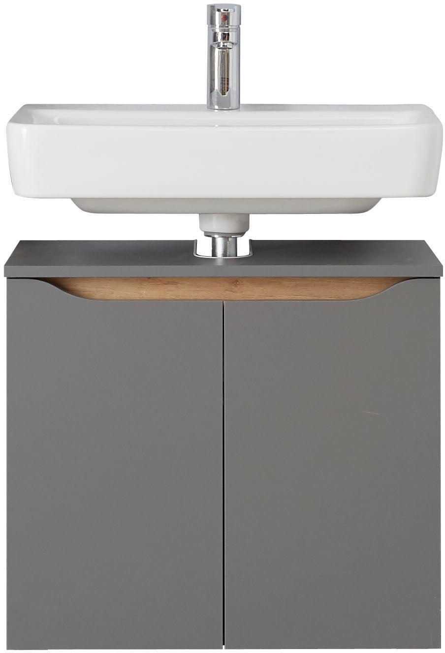 Saphir Badmöbel-Set »Quickset 3-teilig, Waschbeckenunterschrank mit LED-Spiegel« 3 Stk. tlg.