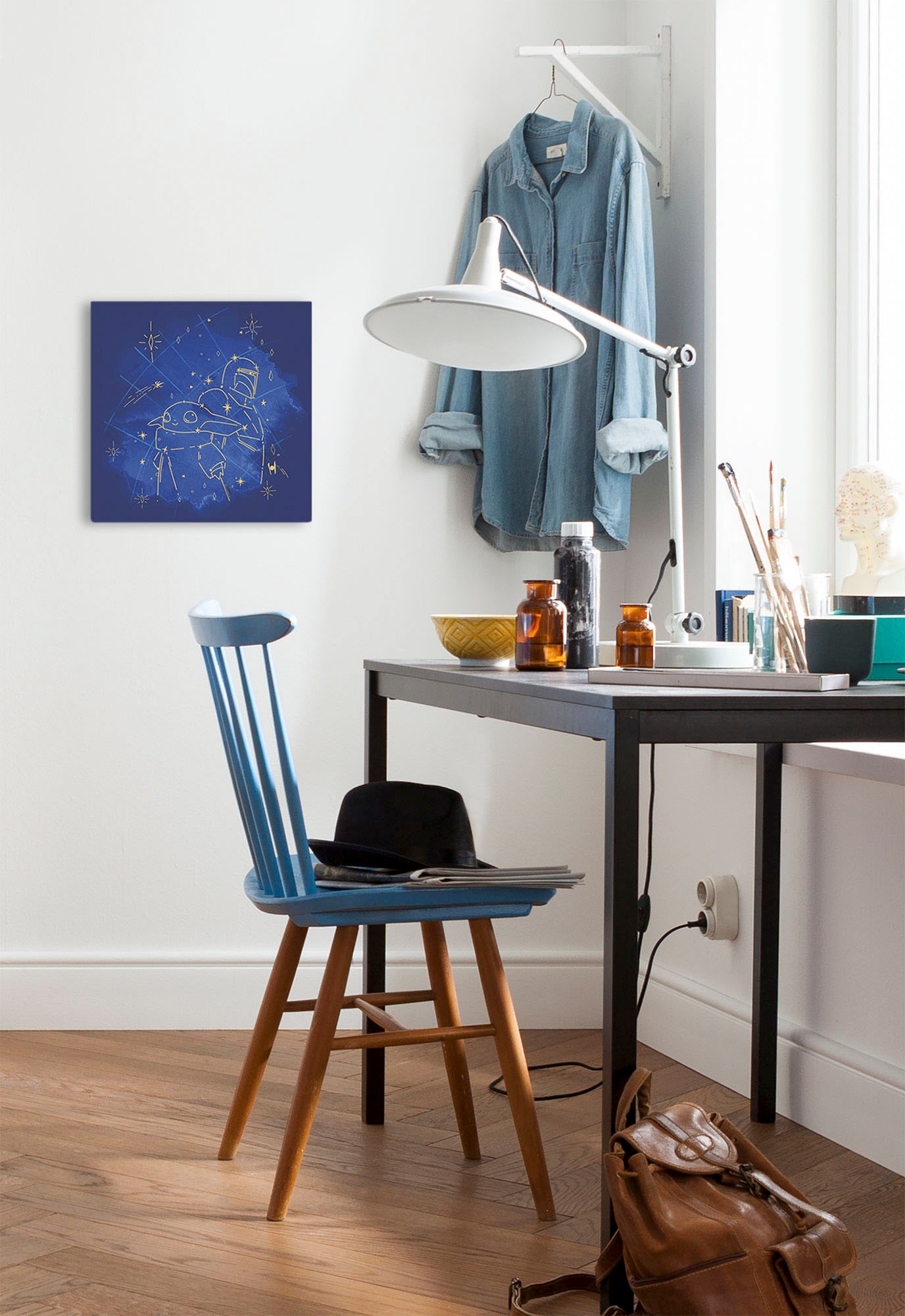 Komar Leinwandbild »The Mandalorian Grogu Constellation - Größe 40 x 40 cm«, Disney, (1 St., 40 x 40 cm (Breite x Höhe), Keilrahmenbild mit Echtholzrahmen, Kinderzimmer