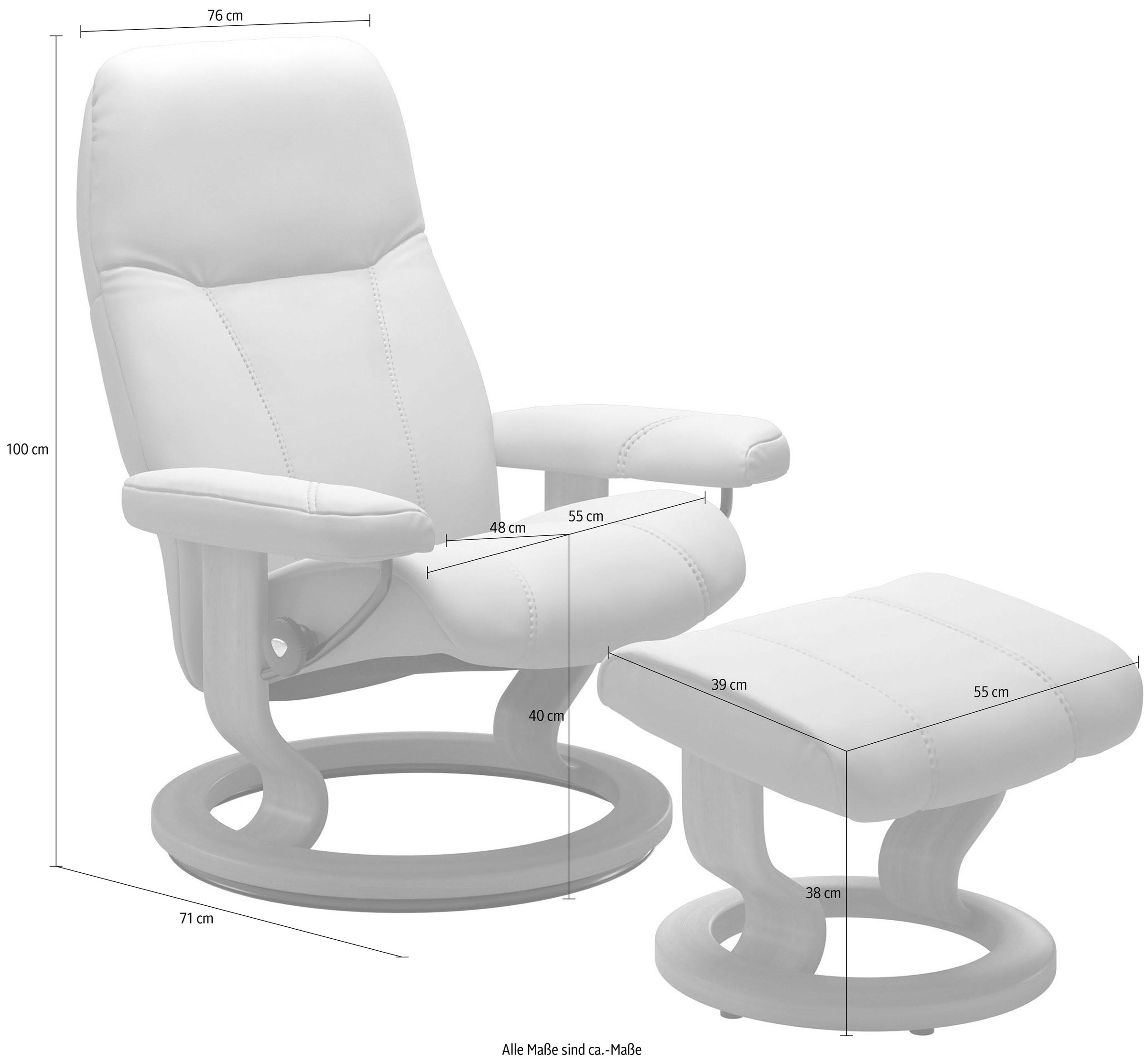 Stressless® Relaxsessel »Consul« Set, Relaxsessel mit Hocker,  mit Hocker, mit Classic Base, Größe M, Gestell Eiche
