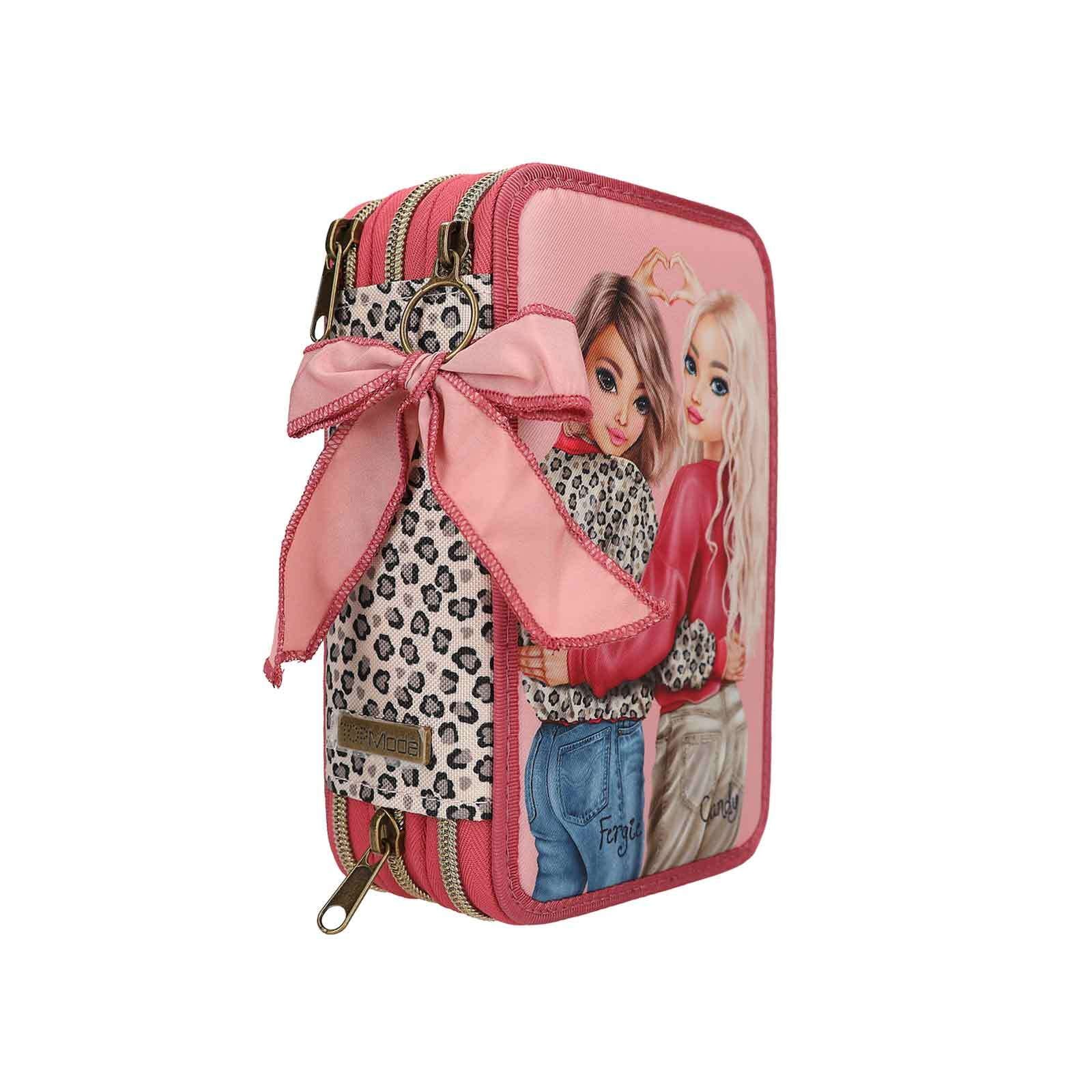 Depesche Buntstift »3-Fach Federtasche LEOHEART TOPModel 7,5 x 13 x 20 cm rosa«