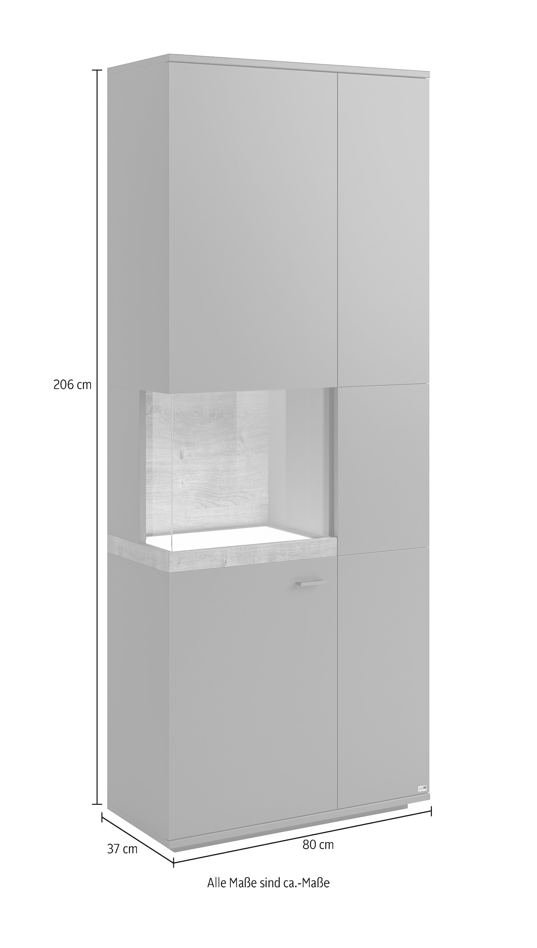 set one by Musterring Glasvitrine »Lancaster«, Verschiedene Größen, 2 Farben, mit LED-Beleuchtung