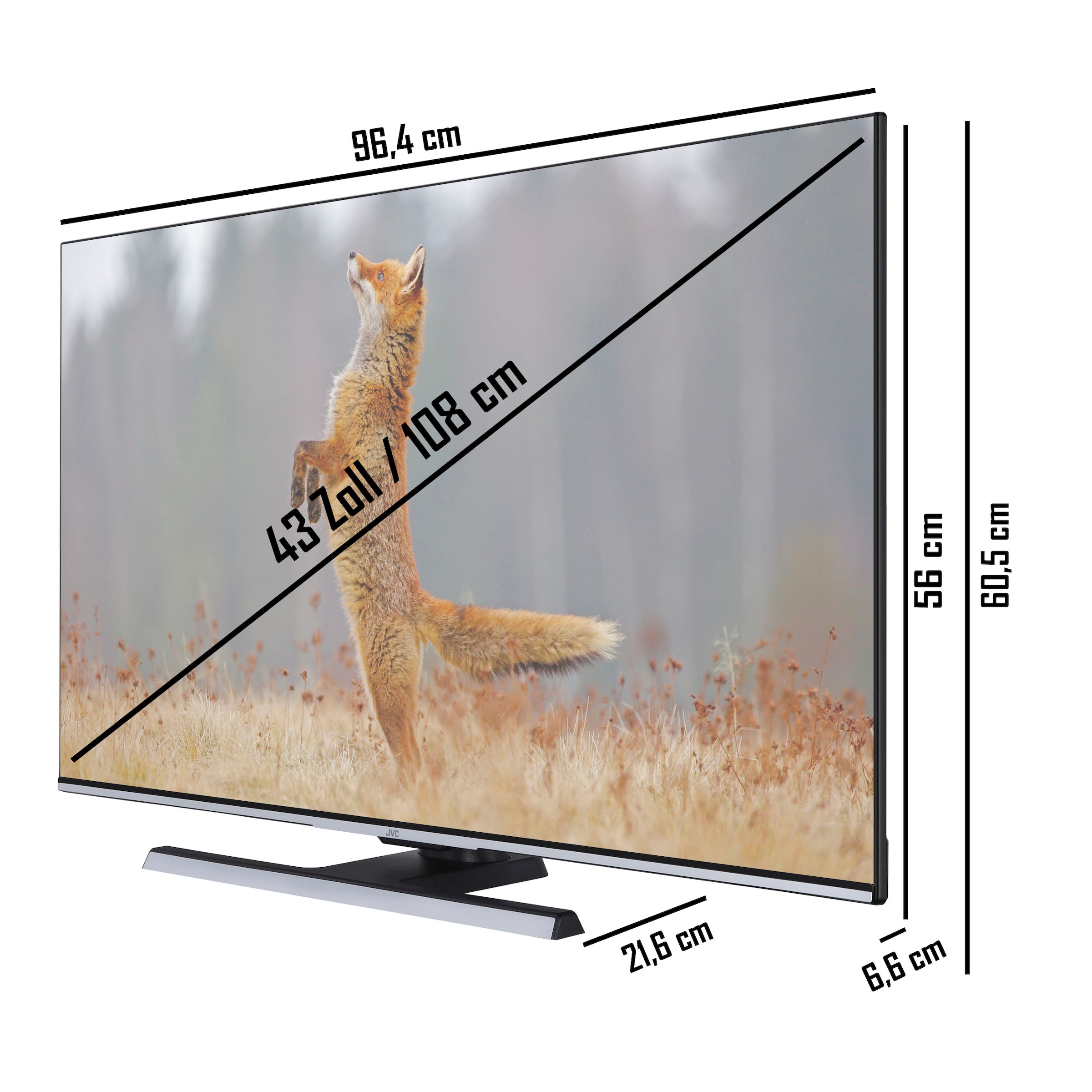 3 4K Garantie LED-Fernseher Zoll, Ultra ➥ | 108 »LT-43VU8185«, XXL Jahre Smart-TV cm/43 HD, JVC UNIVERSAL