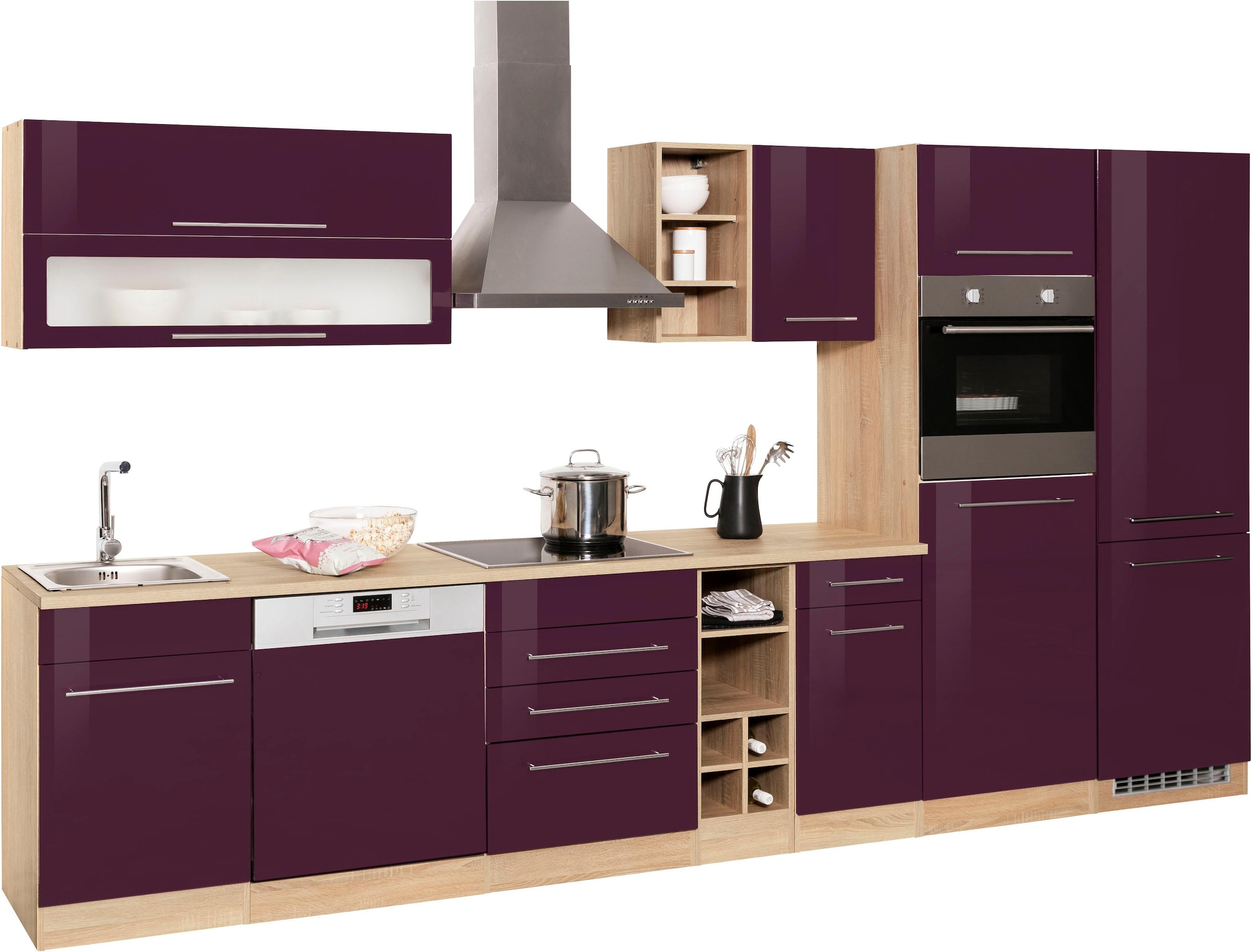KOCHSTATION Küchenzeile »KS-Eton«, mit E-Geräten, Breite 360 cm
