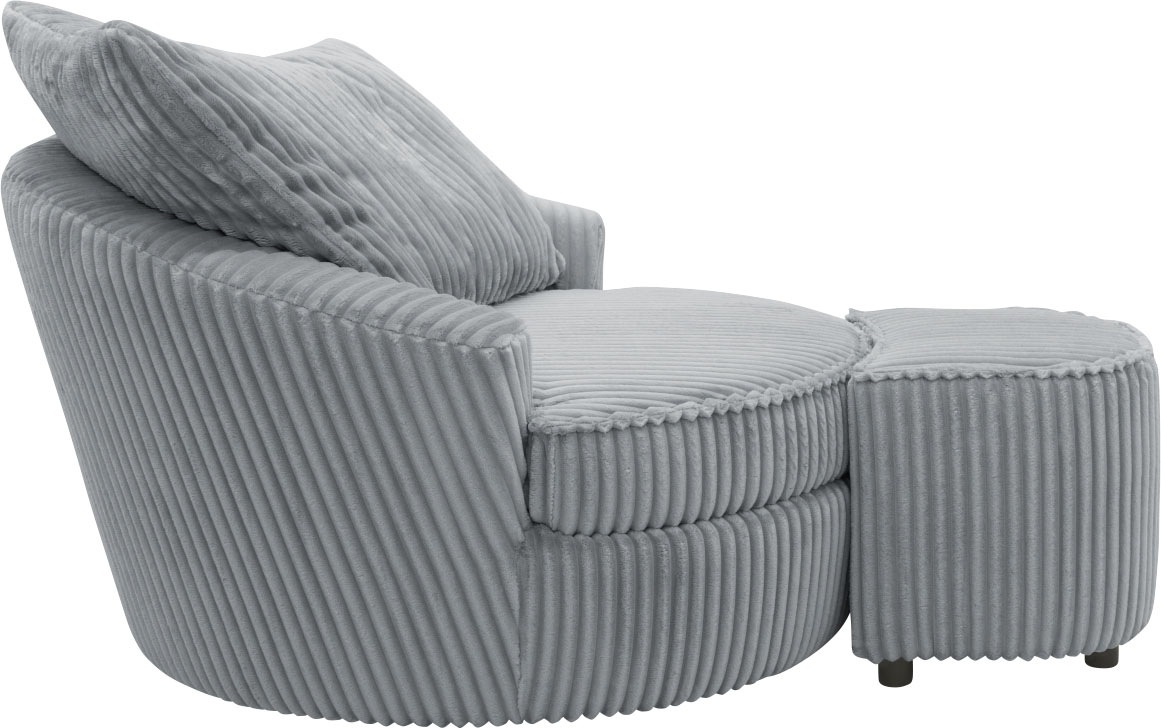INOSIGN Polsterhocker »AMECA, Hocker, Fußhocker 52 x 47 x 46 cm (BxTxH)«, (1 St.), mit Mega-Cordstoff, sichelförmig