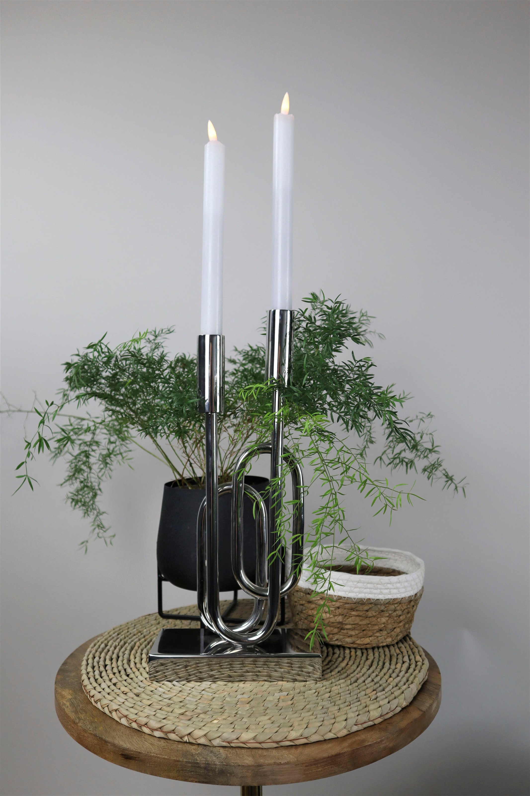 AM Design Kerzenständer »aus Edelstahl«, (1 St.), Stabkerzenhalter, 2  -flammig bequem kaufen