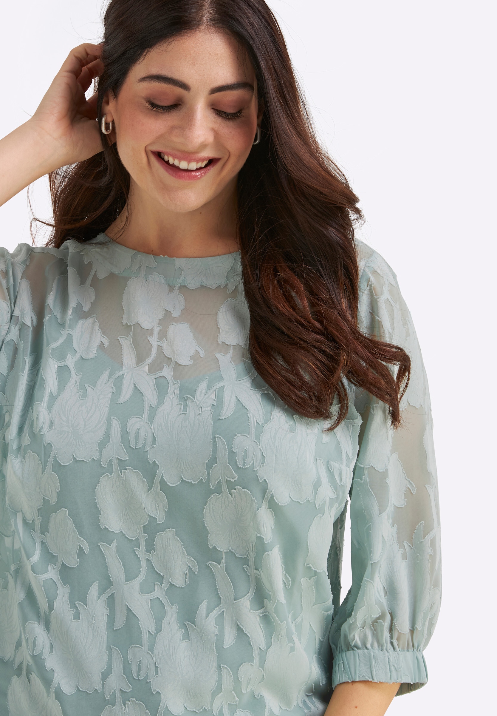 Sheego Longbluse »Tunika Tunika mit Ausbrenner-Effekt«
