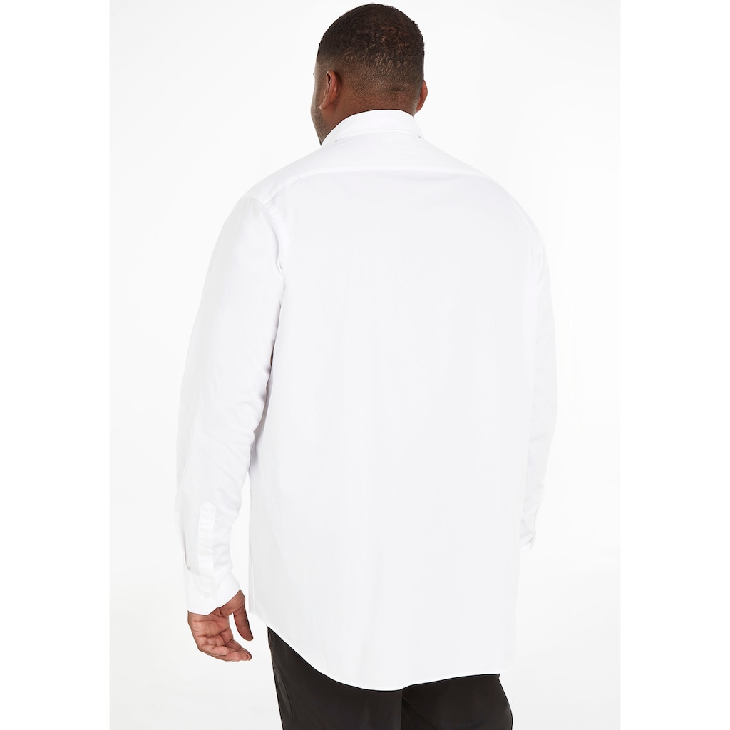 Calvin Klein Big&Tall Langarmhemd »BT_STRETCH POPLIN SLIM SHIRT«, in großen Größen mit durchgehender Knopfleiste