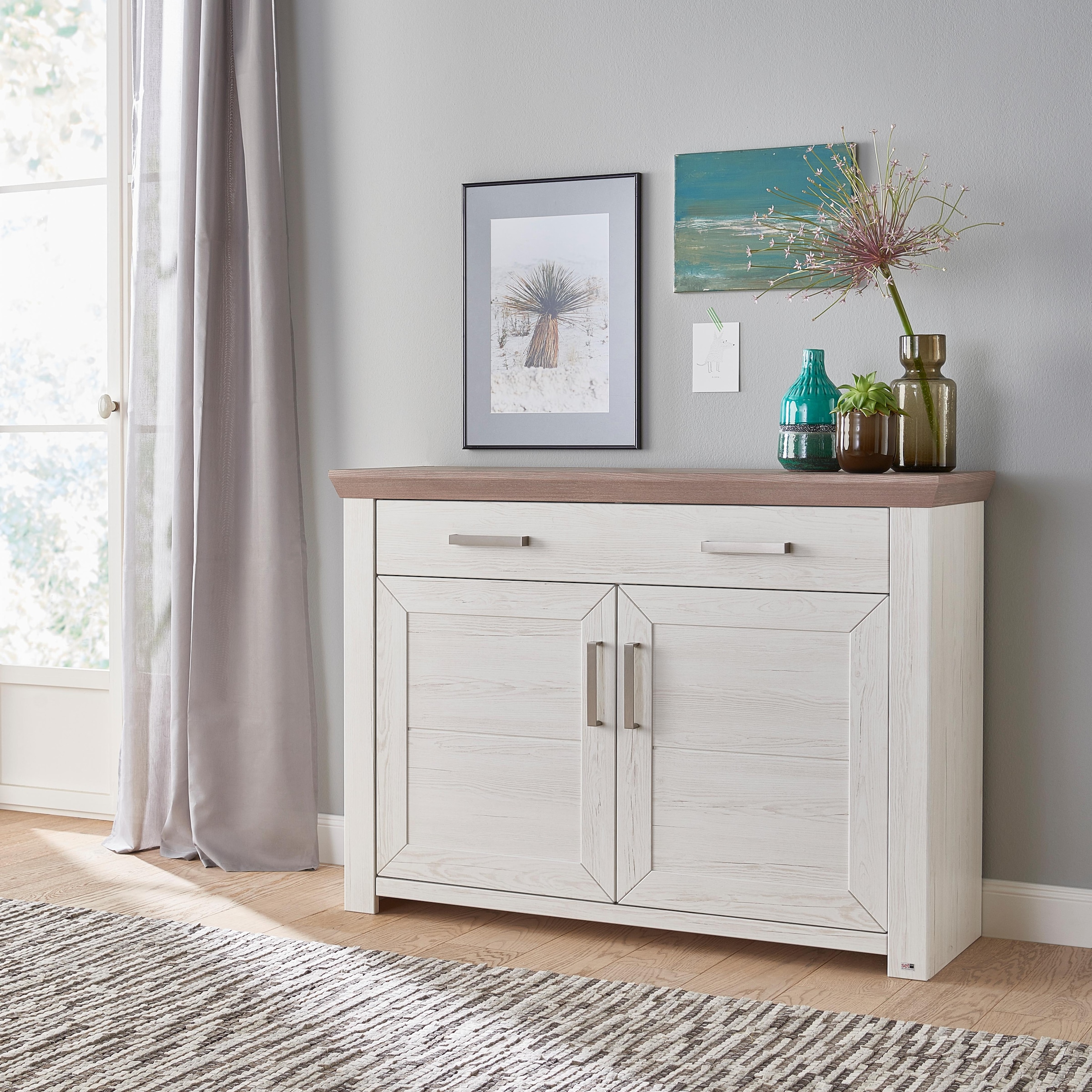 set one by Musterring Sideboard »York« Typ 53, in 3 Farbvarianten erhältlich, Landhausstil, Maße 129 x 95 cm