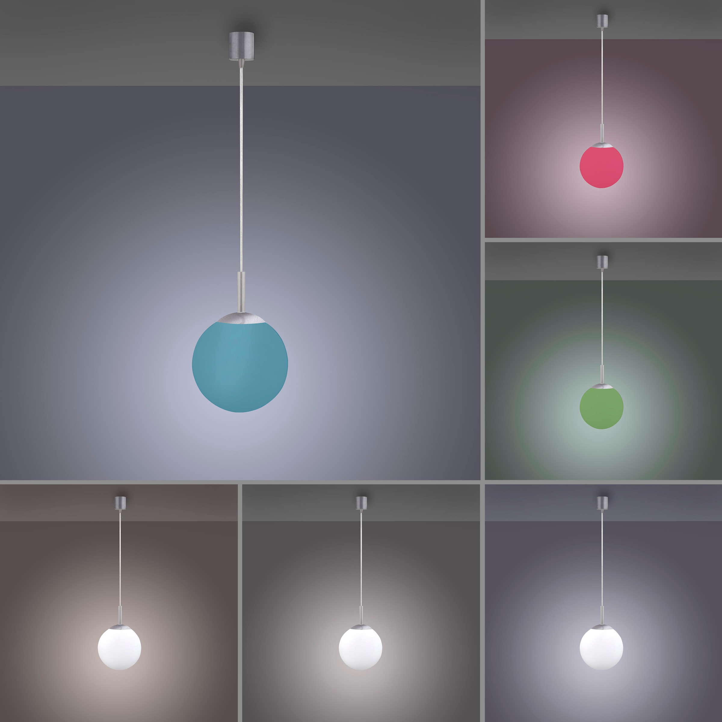 JUST LIGHT Pendelleuchte »Ls-BOLO«, 1 flammig, Leuchtmittel LED-Board | LED fest integriert, LED, RGB+tunable white, Fernbedienung, Infrarot inkl., Smarthome fähig