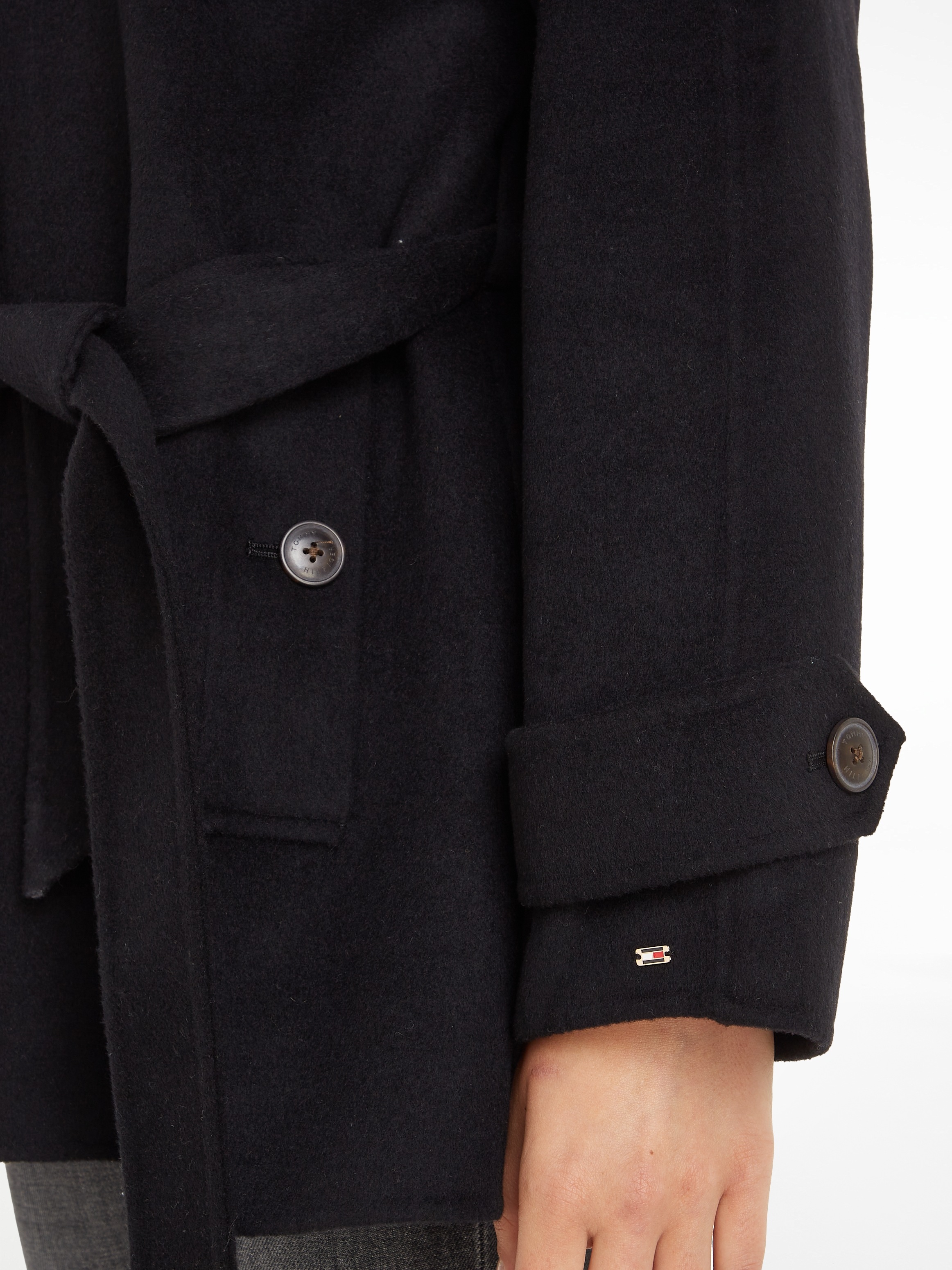 Tommy Hilfiger Kurzmantel »DF WOOL BLEND SHORT TRENCH«, mit Bindegürtel