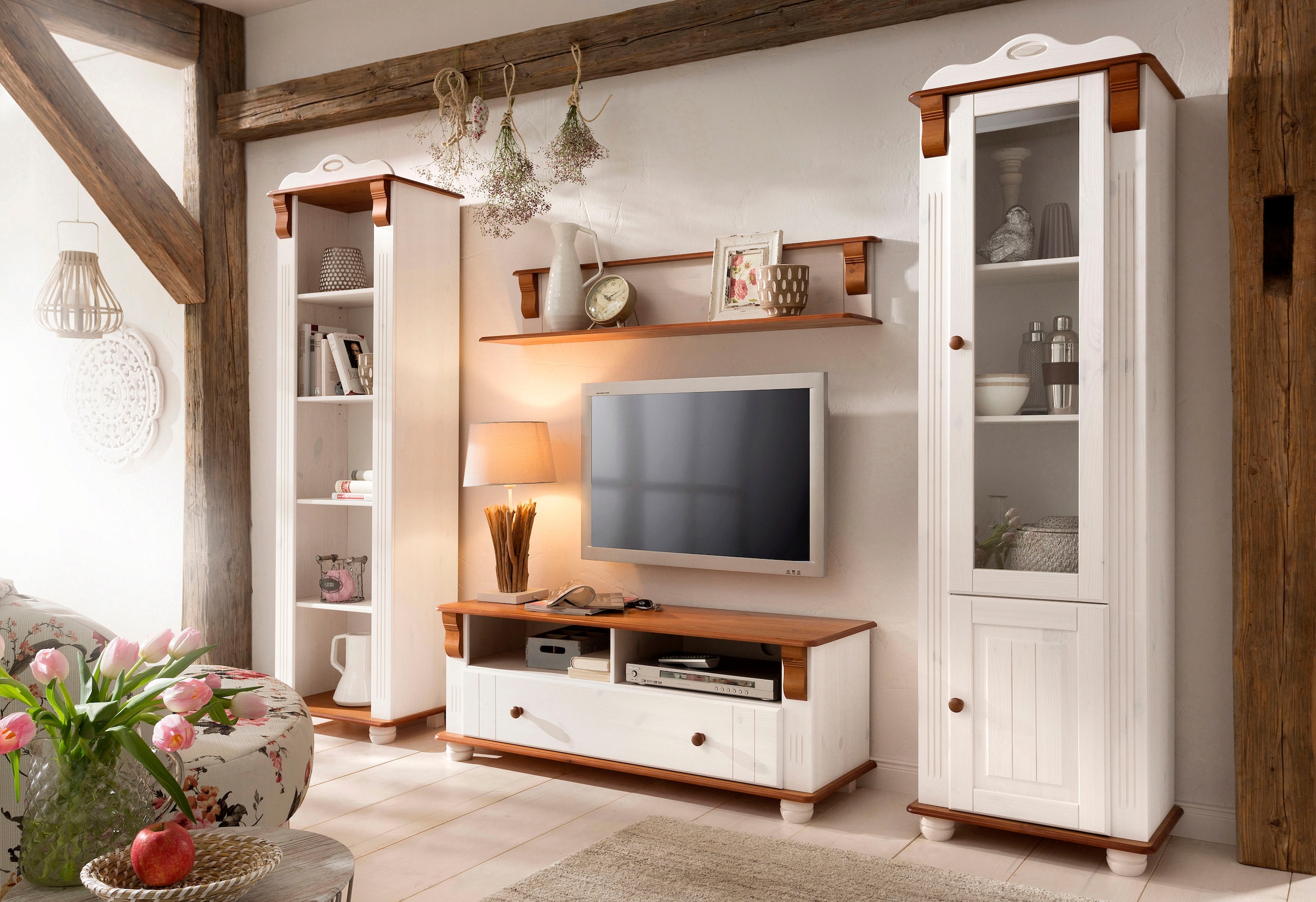 Home affaire TV-Board »Adele«, Breite 120 cm, mit Schublade, aus massiver Kiefer, FSC®