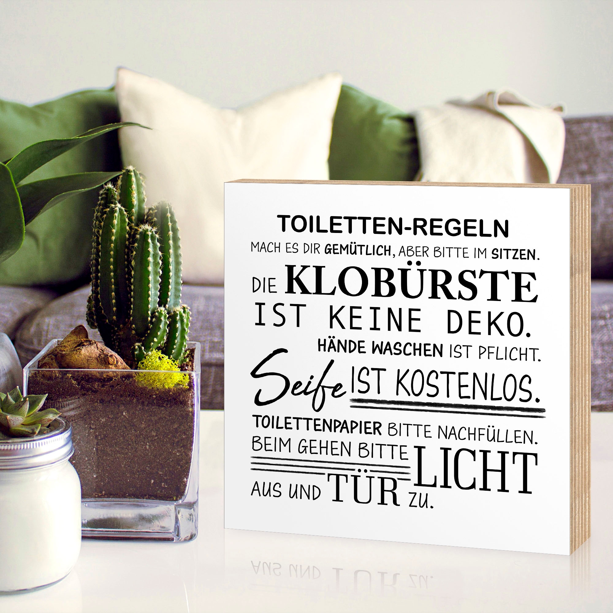 Artland Holzbild »Toilettenregeln«, Sprüche & Texte, (1 St.)
