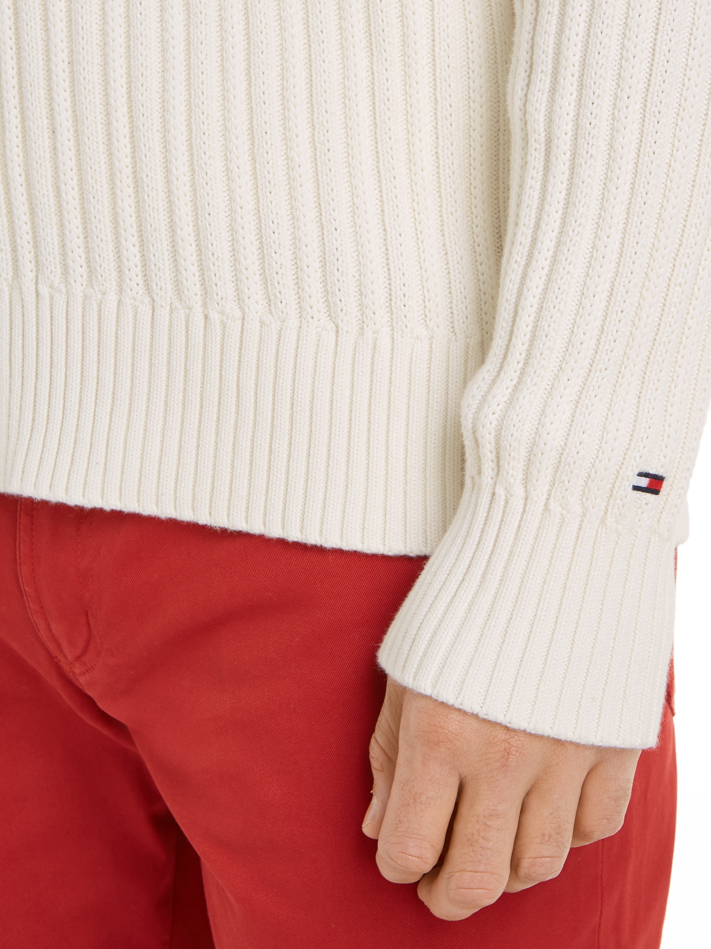 Tommy Hilfiger Rundhalspullover »GLOBAL STRIPE CHUNKY RIB C NK«, mit auffälligem Color Block-Design