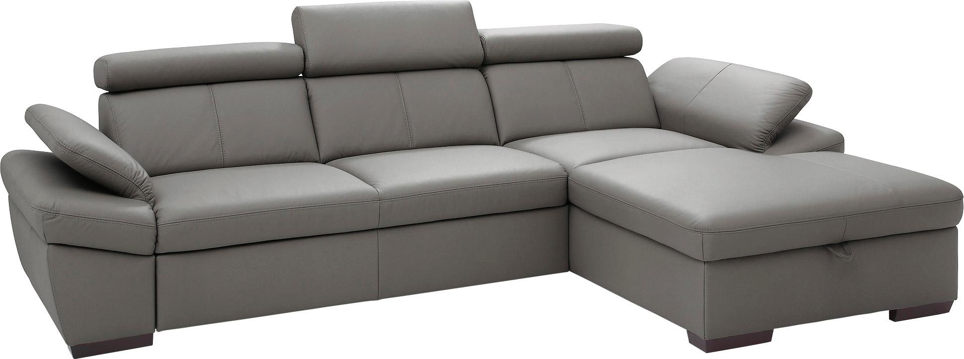 exxpo - sofa fashion Ecksofa »Salerno, klassisch modernes Funktionssofa, hoher Sitzkomfort, L-Form«, inkl. Kopf- und Armteilverstellung, wahlweise mit Bettfunktion
