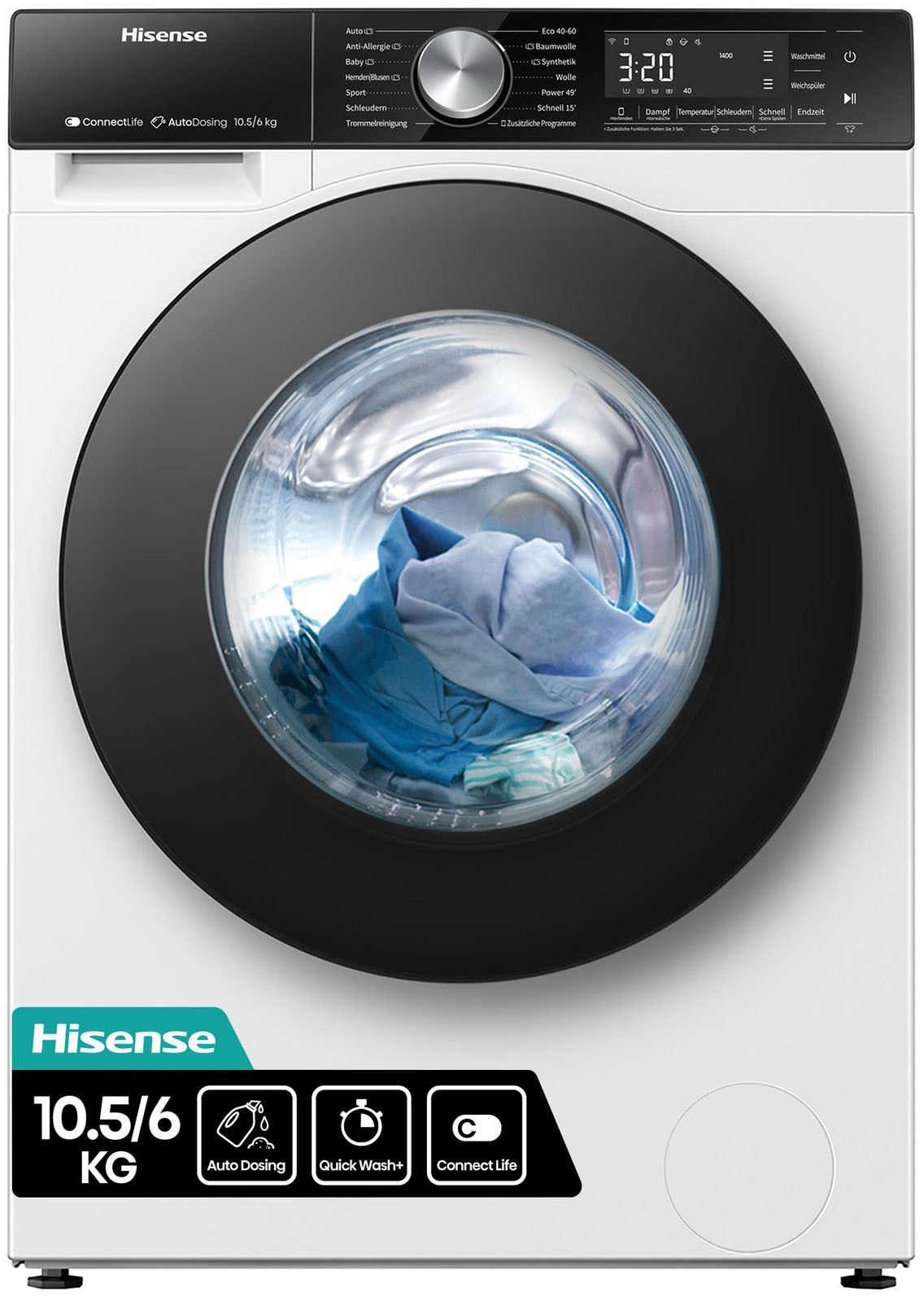 Hisense Waschtrockner »WD5S1045BW« 10,5 kg /6 kg 72 dB(A) 10,5kg/ 6kg