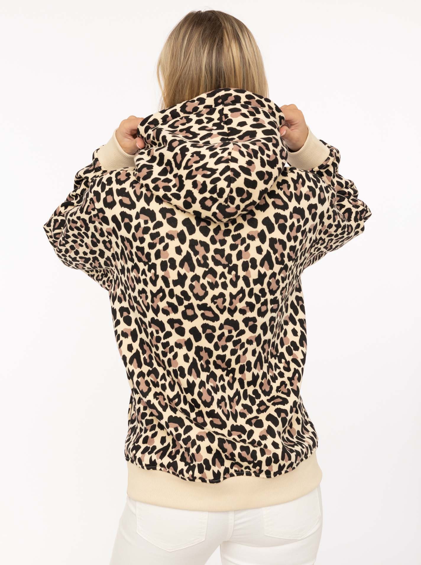 Zwillingsherz Hoodie »"Born to roar"«, Leo Muster, pinker Schriftzug, Kordel, Kapuze, Fronttasche
