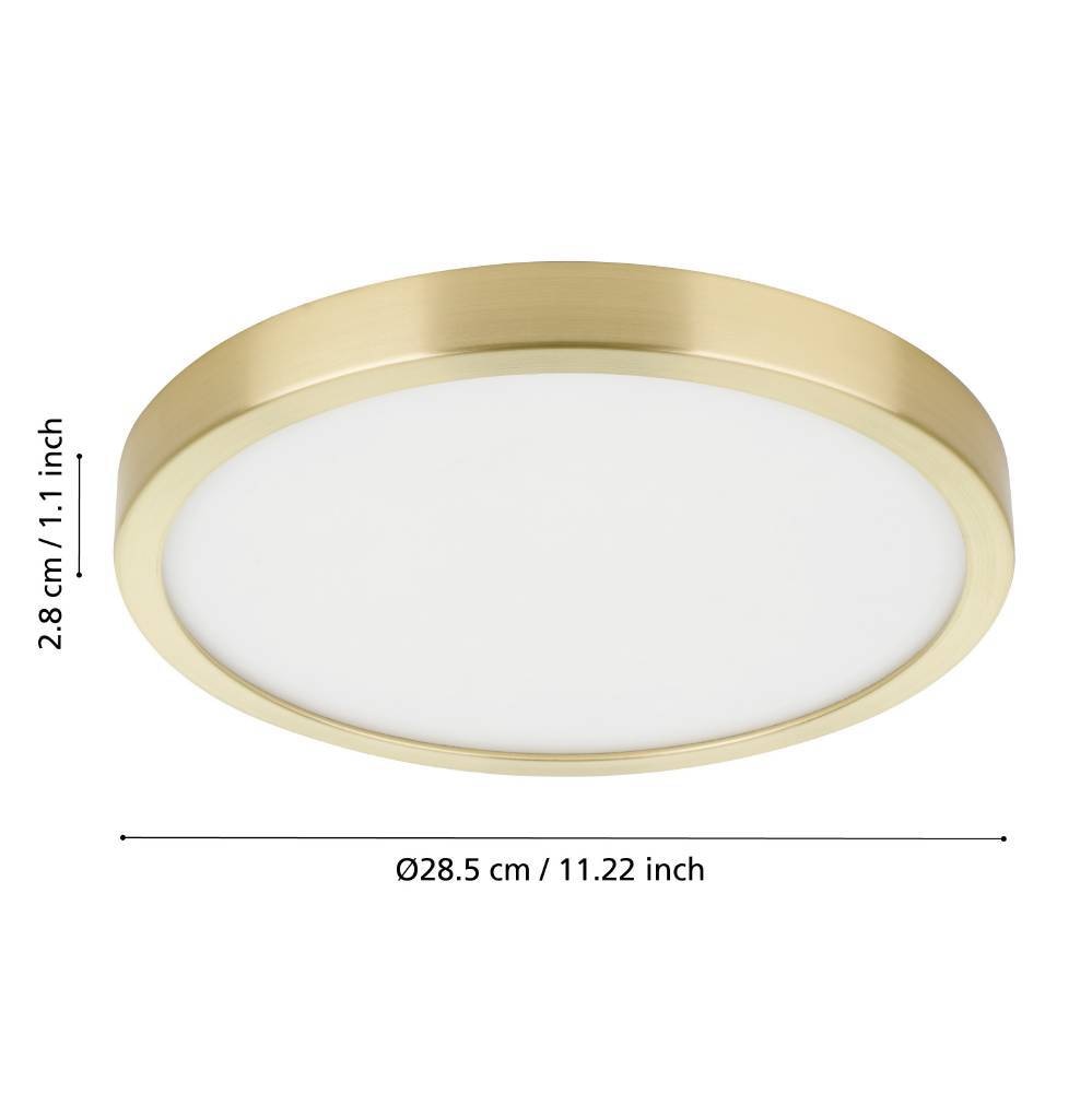 EGLO Deckenleuchte »FUEVA 5 Deckenlampe, IP44, geringe Aufbauhöhe, 20 Watt, Rund« LED-Modul 1 Stk. Warmweiß Aufbauleuchte, Badezimmer, Bad-Deckenlampe, modern,  28,5x2,8cm