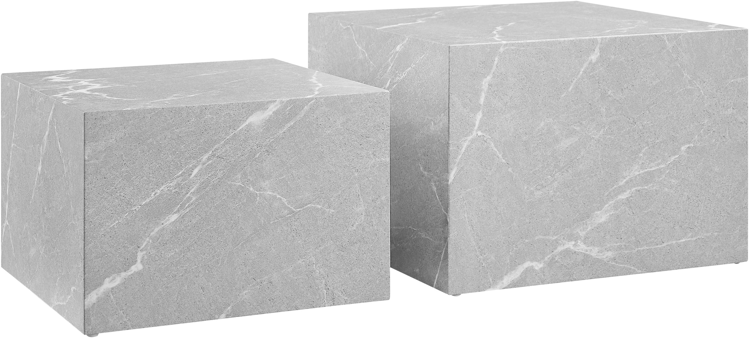 SalesFever Couchtisch »Almeria Bestelltisch«, (Set, 2 St., 2er Set), quadratisch, in Marmoroptik foliert