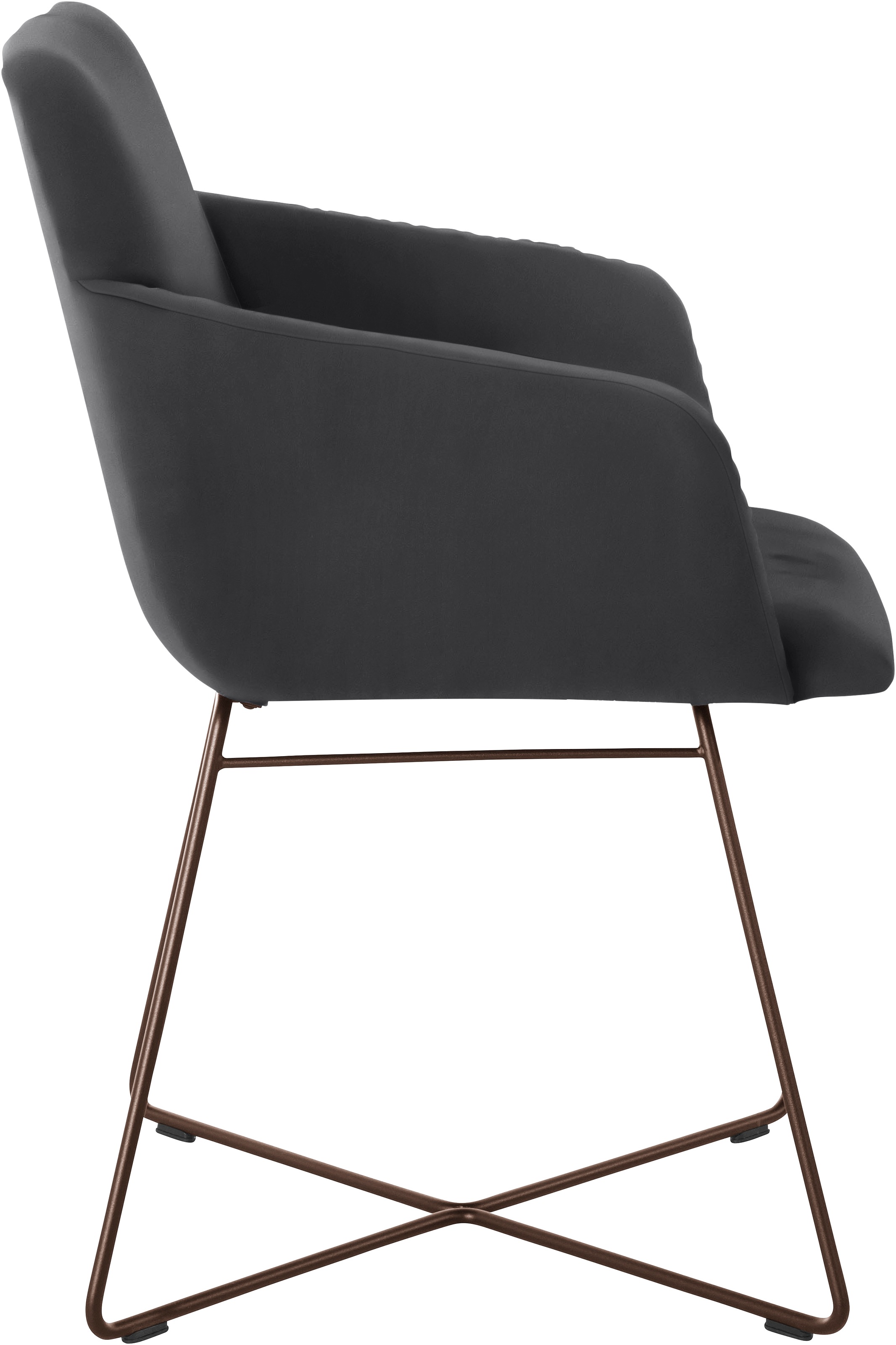 W.SCHILLIG Armlehnstuhl »jakob« () mit Drahtrohrgestell in Bronze pulverbeschichtet