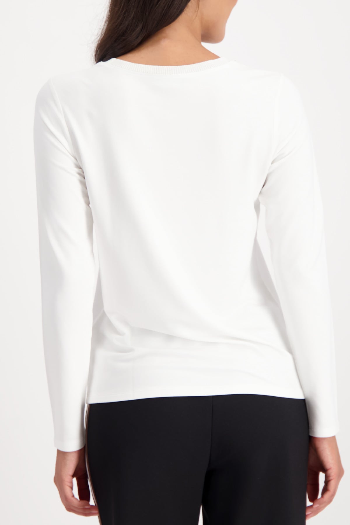 Monari Langarmshirt »Shirt Basic Schmuck Kette« Regular fit mit Rundhalsausschnitt