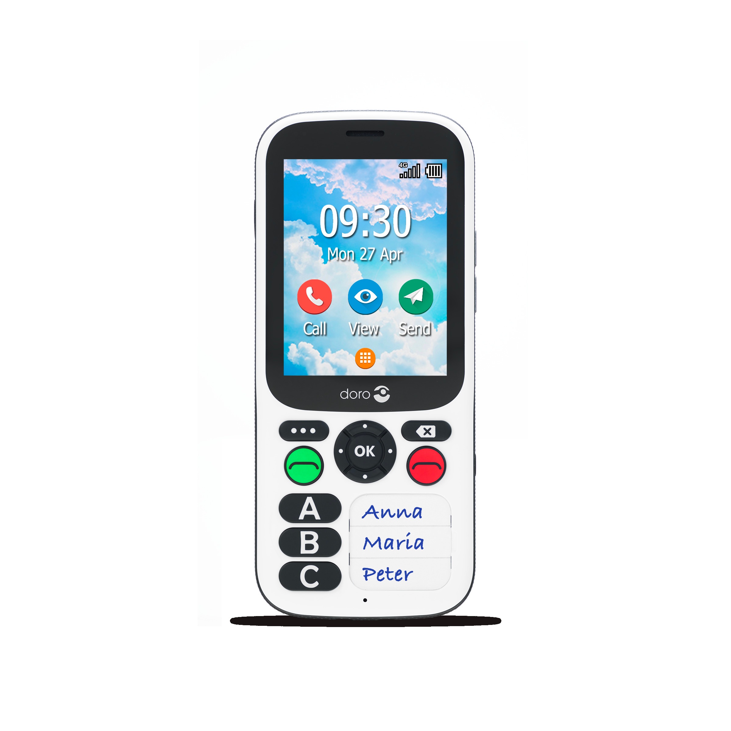 schwarz/weiß, Smartphone 4 UNIVERSAL | 7,11 Garantie GB ➥ Jahre XXL »780X«, Speicherplatz Doro cm/2,8 Zoll, 3
