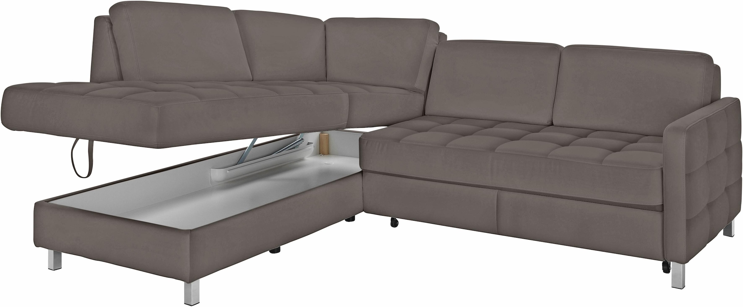 sit&more Ecksofa »Pablo L-Form«, wahlweise mit Bettfunktion und Bettkasten