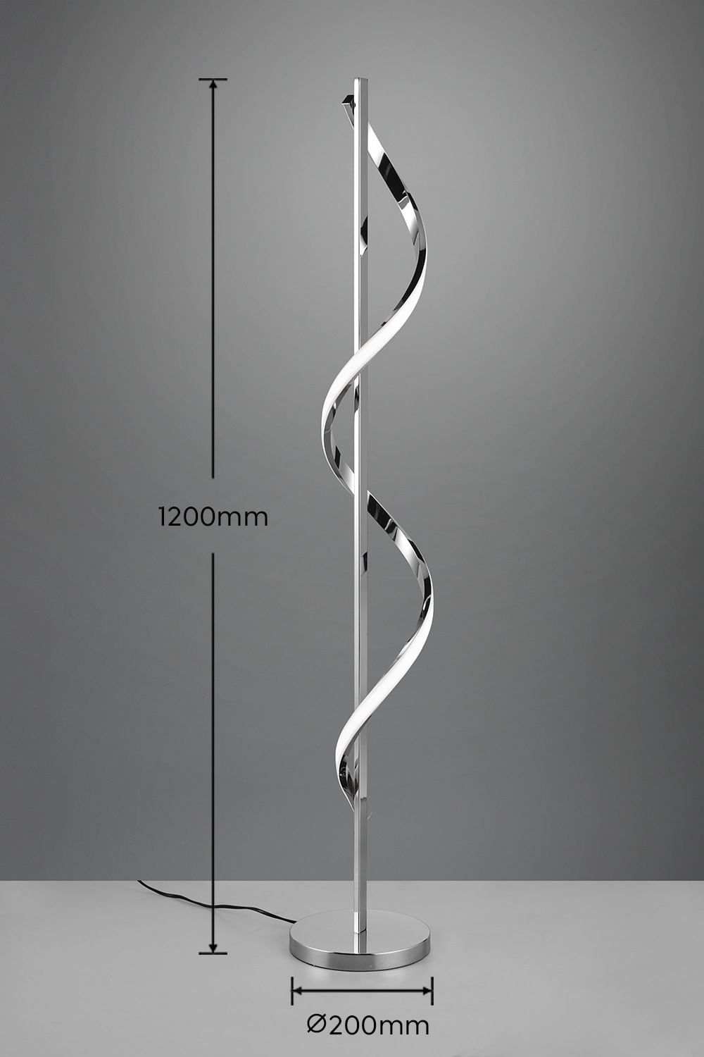 REALITY Leuchten LED Stehlampe »ISABEL, Stehlampe mit Fußschalter, 21,5W LED kaltweiß 4000K 2600 Lumen« LED-Board 1 Stk. Kaltweiß Stehleuchte stufenlos dimmbar, Höhe 120cm Ø 20cm, Memory Funktion