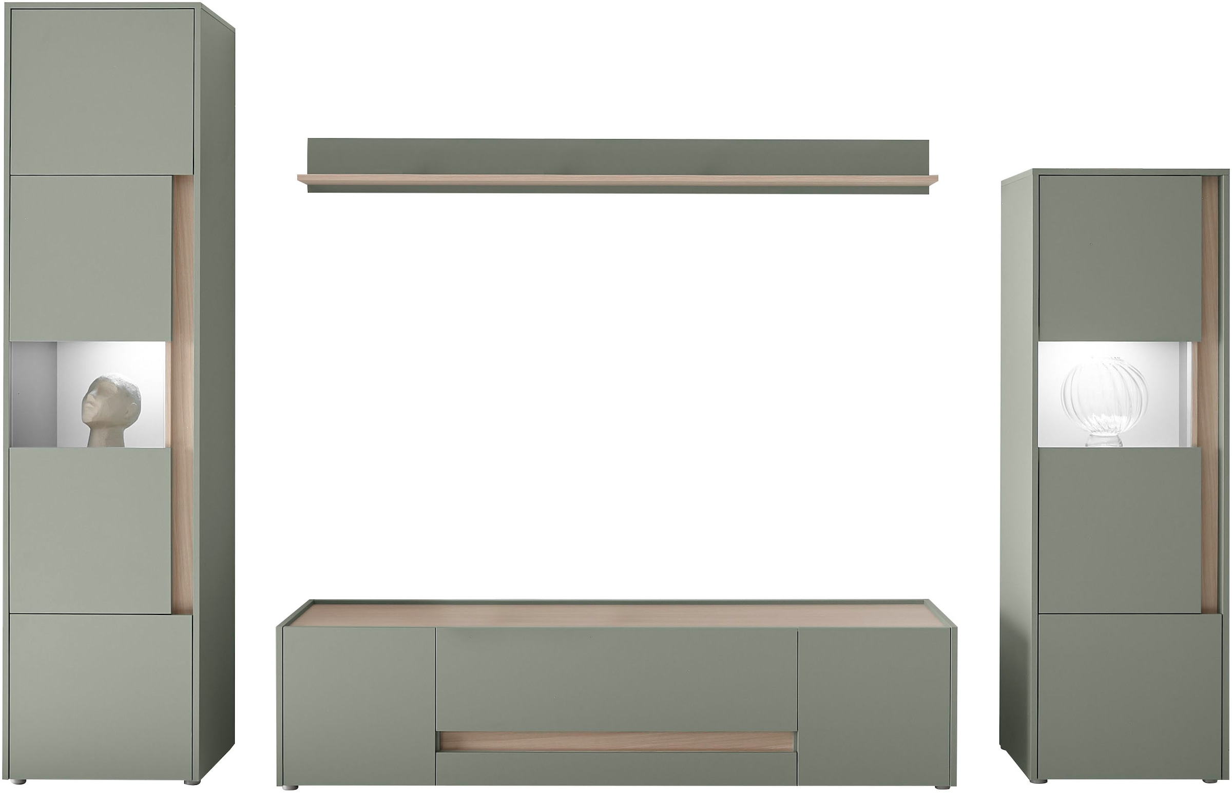 Home affaire Wohnwand »City/Giron, moderne Anbauwand, Komplettset in vielen Farben verfügbar« Set, 4 Stk. tlg.