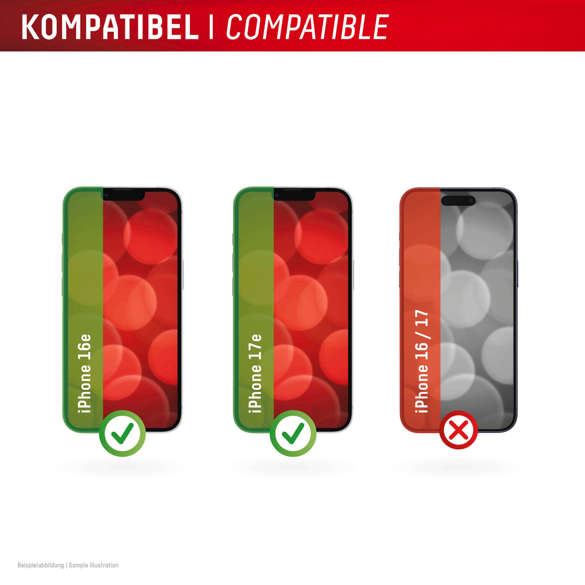 Displex Displayschutzglas »Premium Glass Screen Protector mit EASY-ON MountMaster« für Apple iPhone 16e;Apple iPhone 17e Displayschutzfolie, Schutzfolie, Bildschirmschutz, kratz- & stoßfest