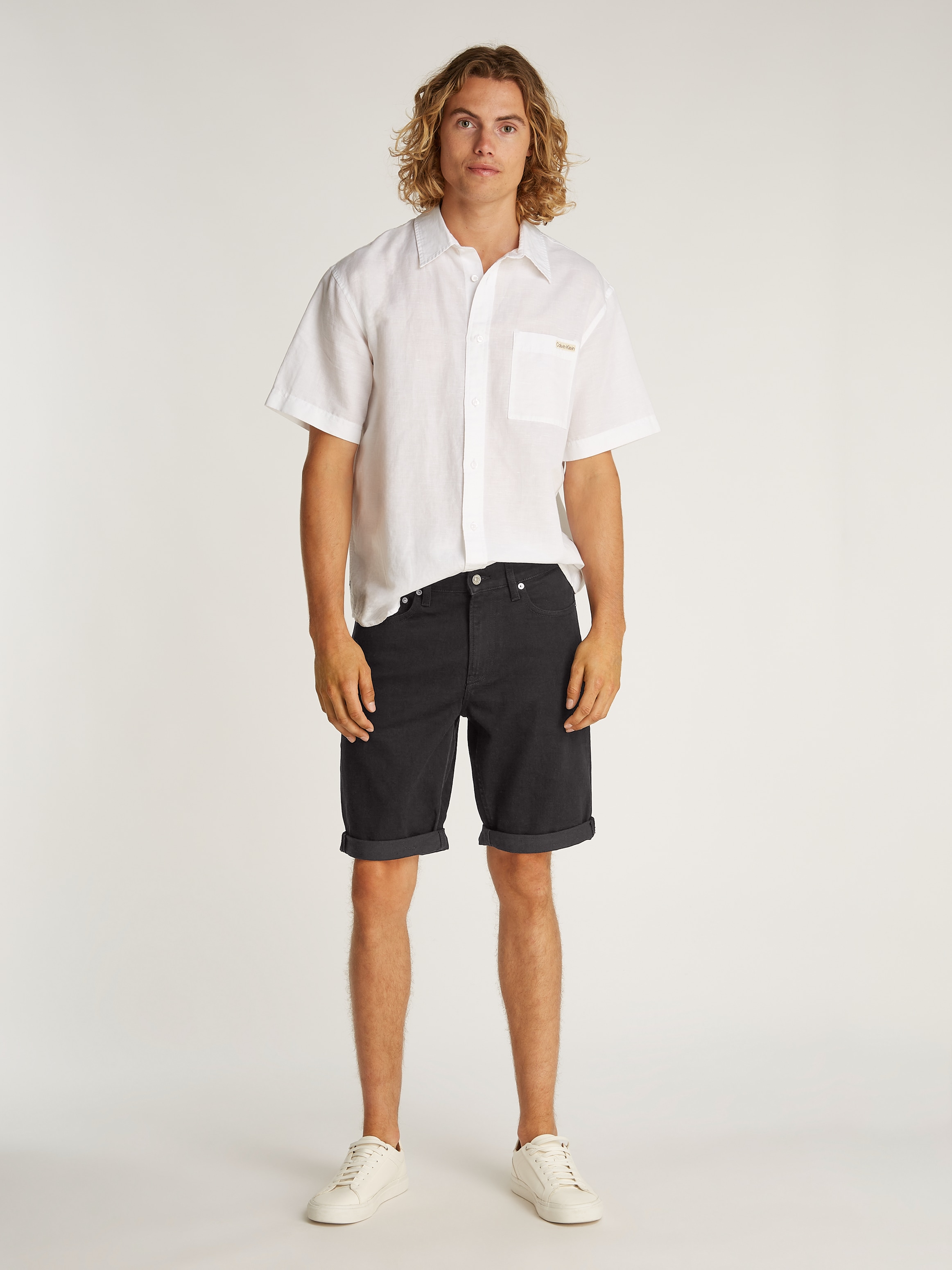 Calvin Klein Jeans Shorts »SLIM SHORT«, mit Umschlagsaum