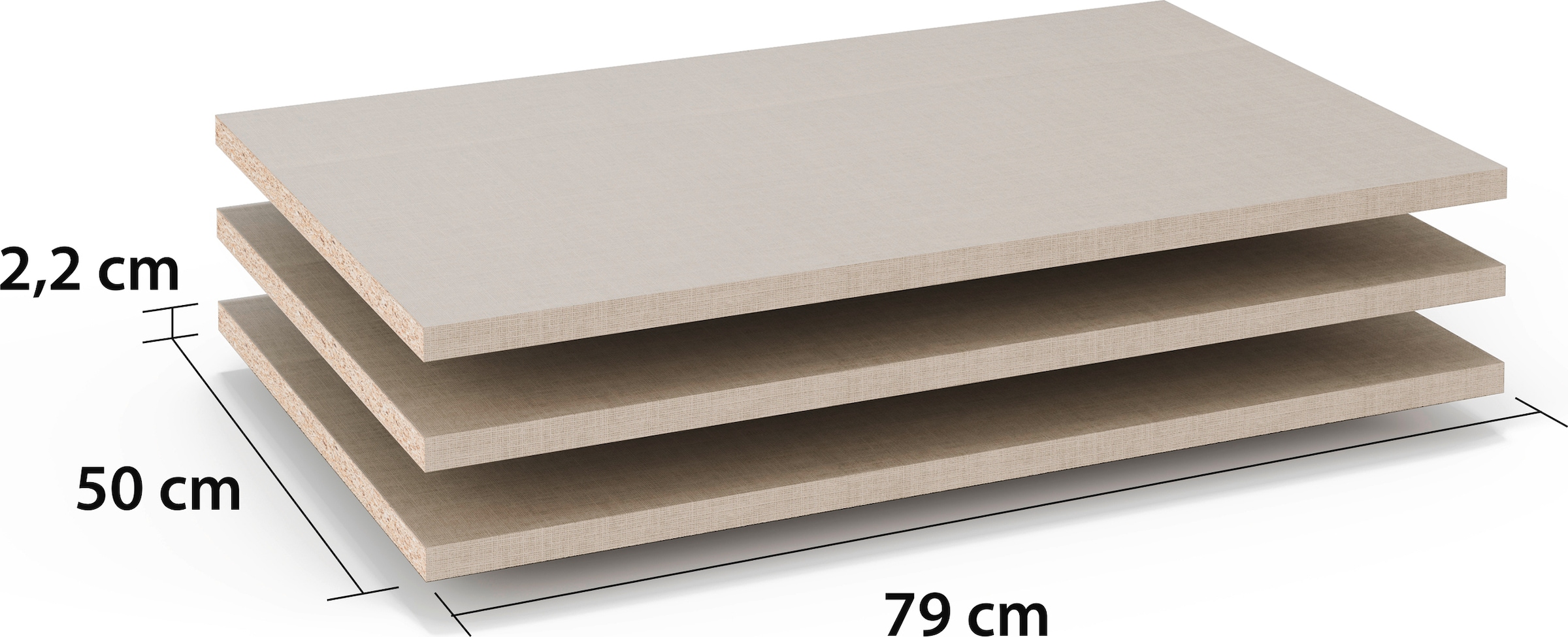 rauch Einlegeboden »Zubehör für Rauch-Schränke ORANGE/BLACK,« 3er-Set Breite 79 cm, Tiefe 50 cm