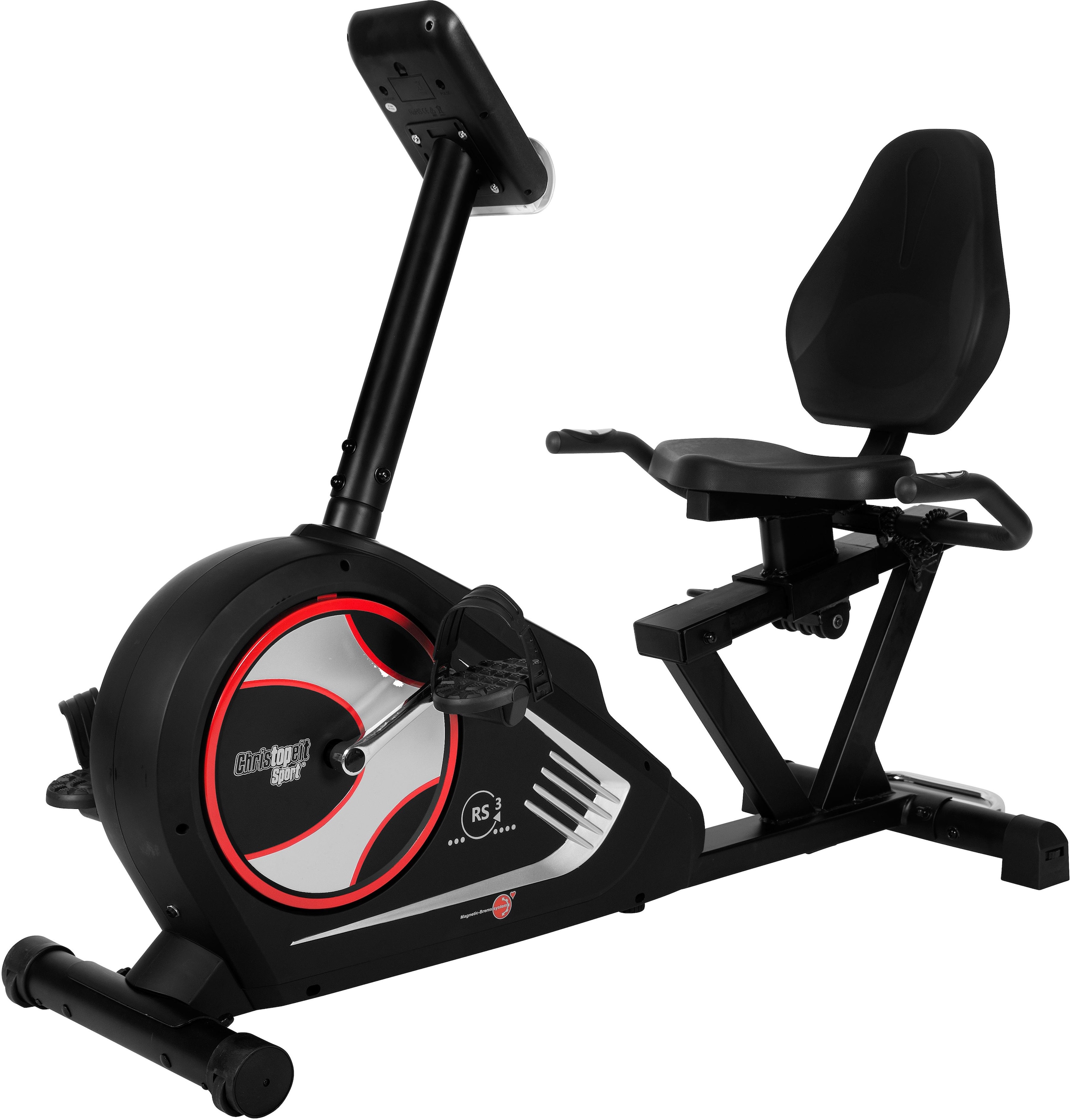 Christopeit Sport® Liege-Ergometer »RS 3«, (mit Tablet-Halterung), Schwungmasse ca. 10 kg, 24 Widerstandsstufen