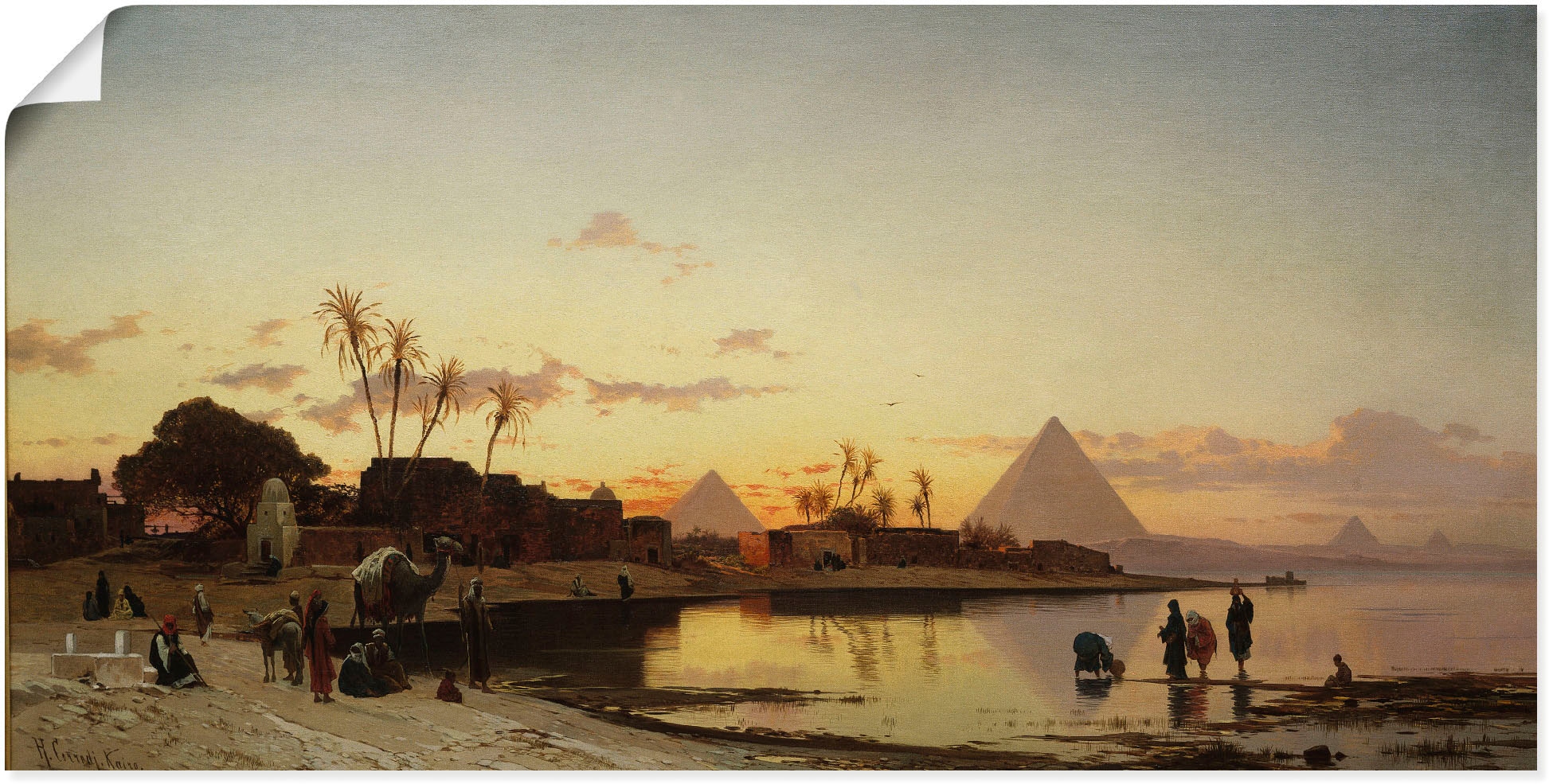 Artland Wandbild »Sonnenuntergang (1 kaufen in St.), Afrika, verschied. Nil, Poster bequem Größen Leinwandbild, am Kairo.«, als