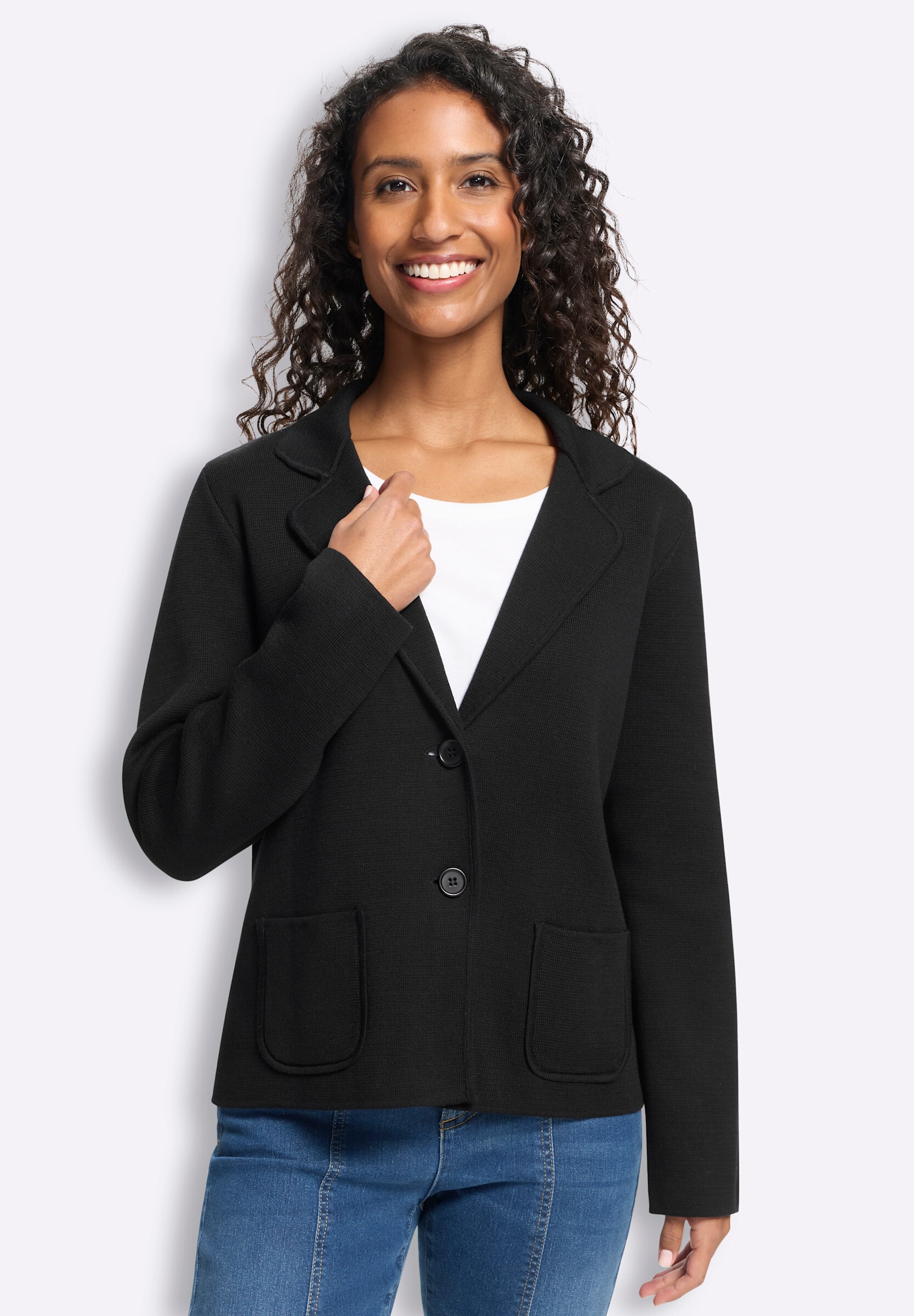 heine Blusenblazer »Strickblazer Strickblazer mit Taschen«