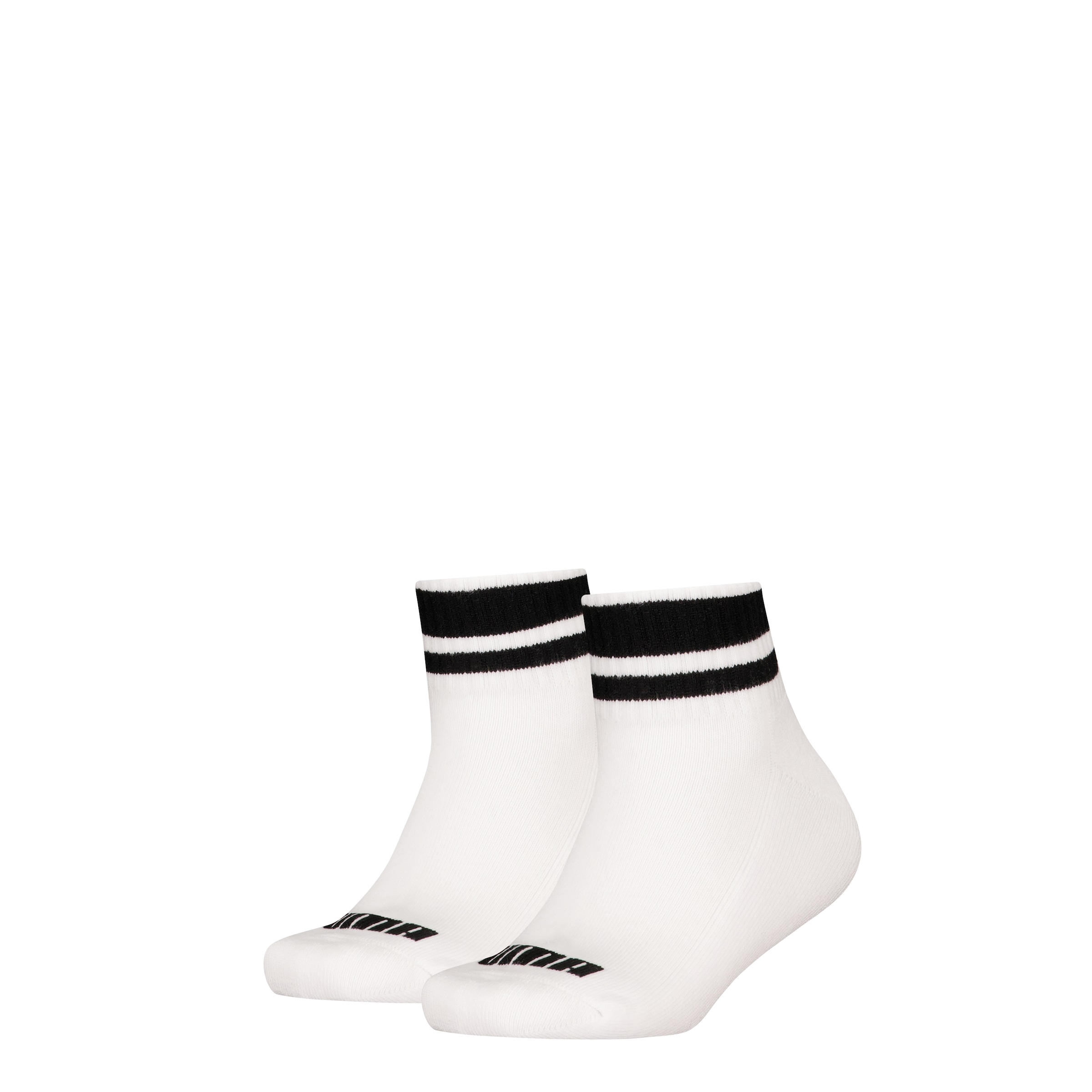 PUMA Kurzsocken »PUMA KIDS CLYDE CUSHIONED QUARTER 2P« 2 Paar,  mit gestreiften Bündchen