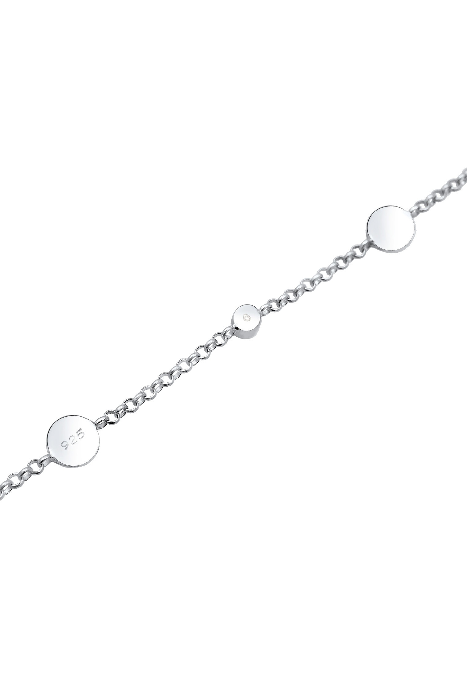 Elli Armkette »Armband Plättchen Rund 925 Sterling Silber, mit Kristallen von Swarovski®«
