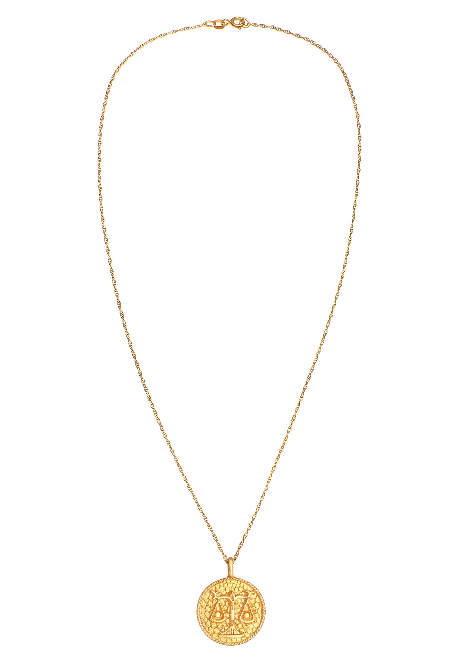 Elli Kette mit Anhänger »Halskette Sternzeichen Waage Astro Münze Antik 925 Silber«