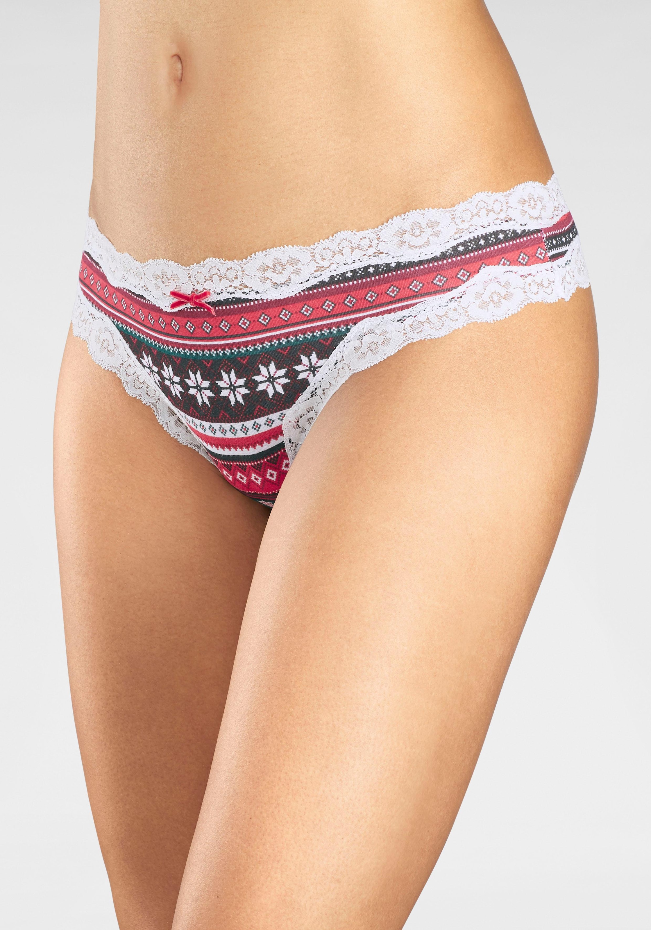 LASCANA String »X-Mas«, (Packung, 3 St.)