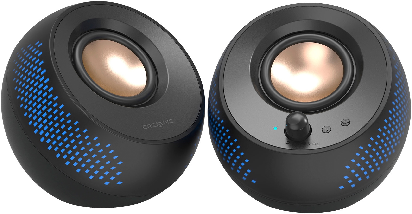 Creative PC-Lautsprecher »Pebble X 2.0, Bluetooth 5.3, USB-C, RGB-Beleuchtung«, Kabelloses Streaming